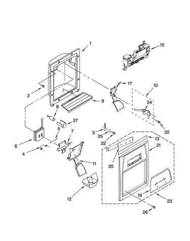 Dispenser front parts