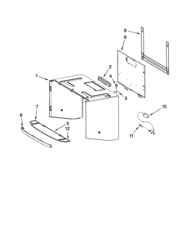 Cabinet and installation parts
