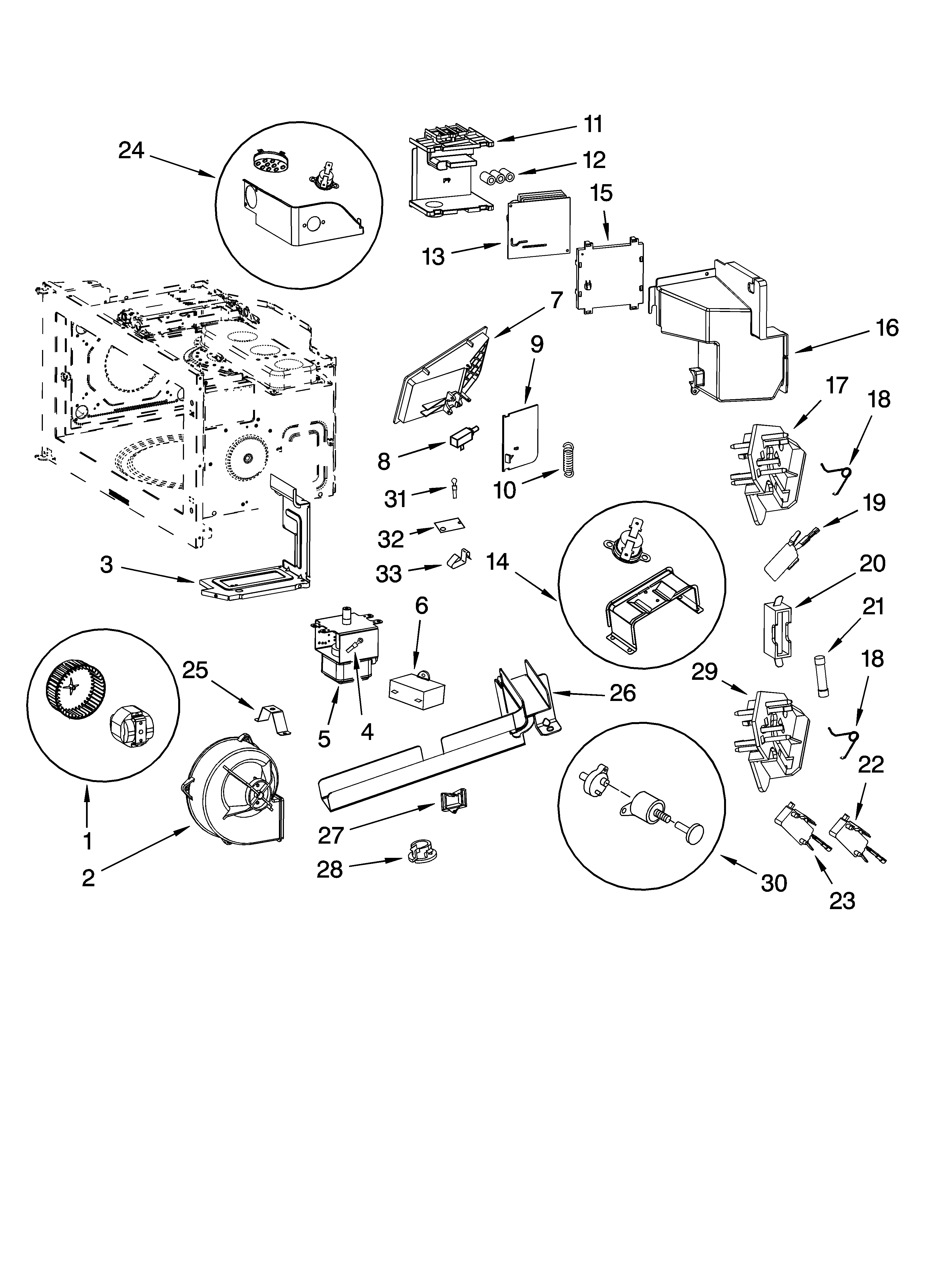Interior and air flow parts