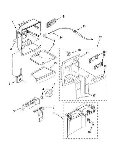 Dispenser front parts