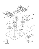 Cooktop, burner and grate parts