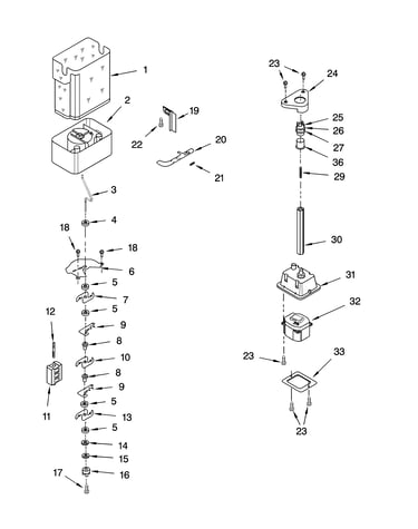 Motor and ice container parts