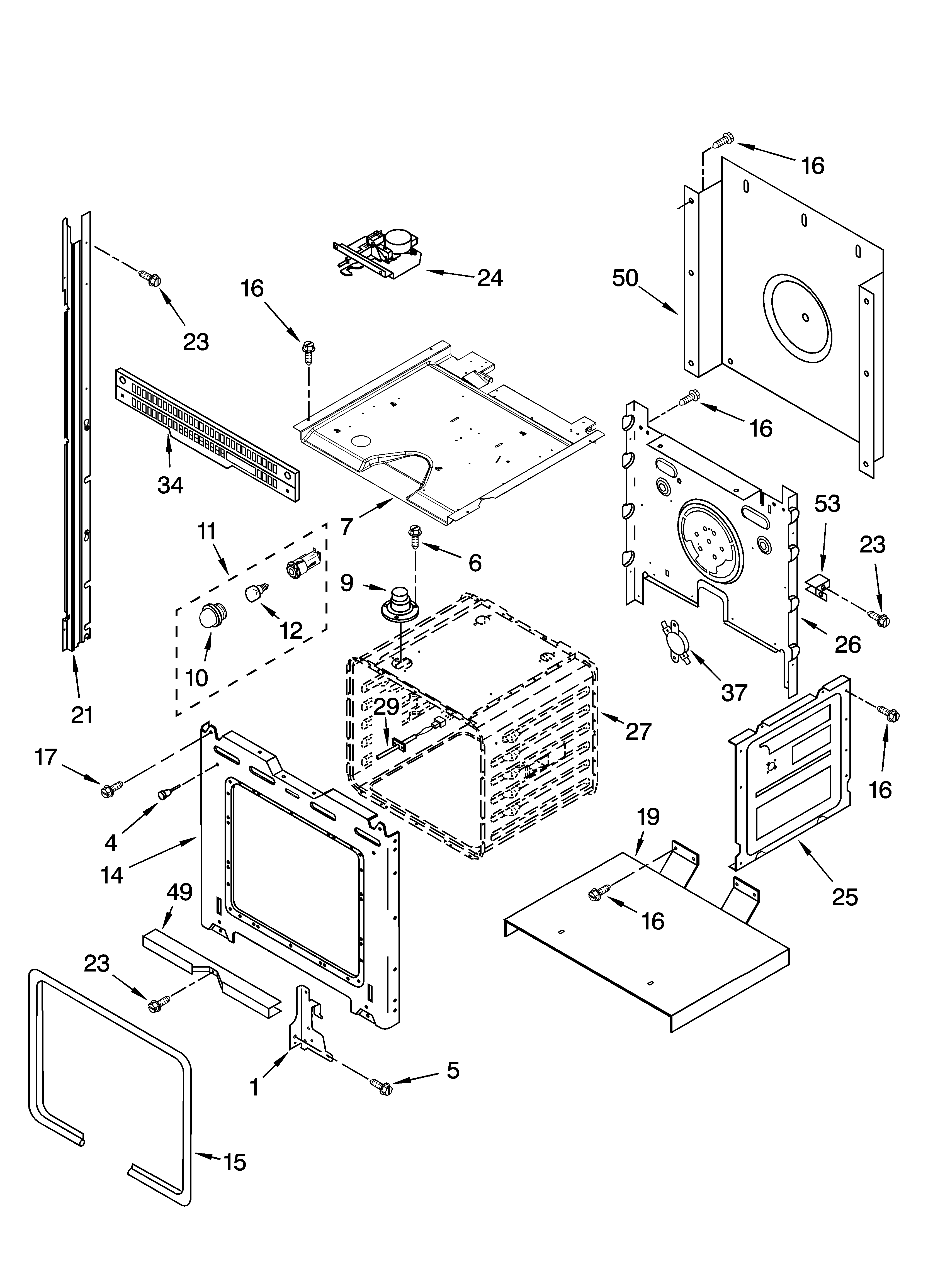 Upper oven parts