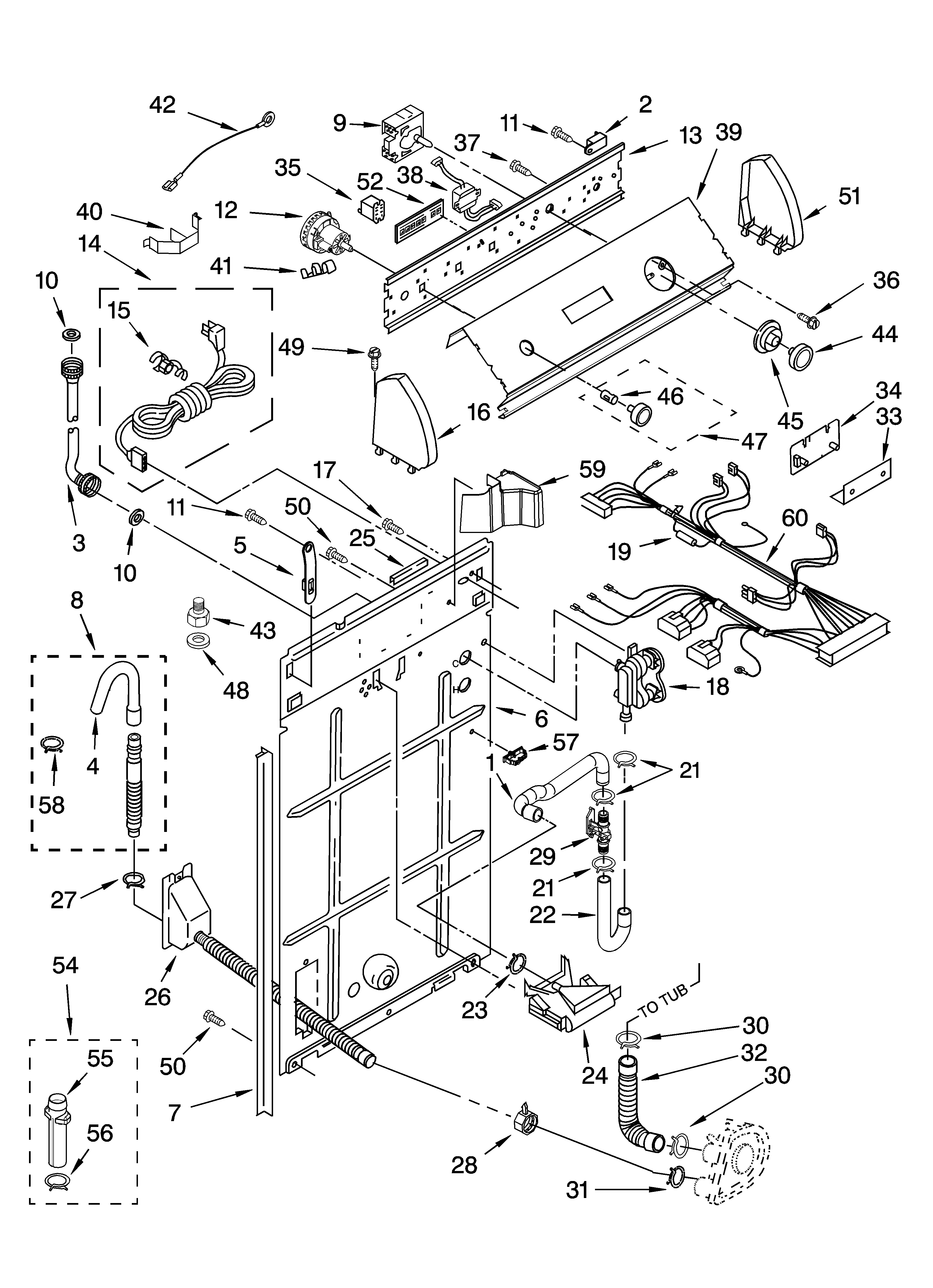 Controls and rear panel parts