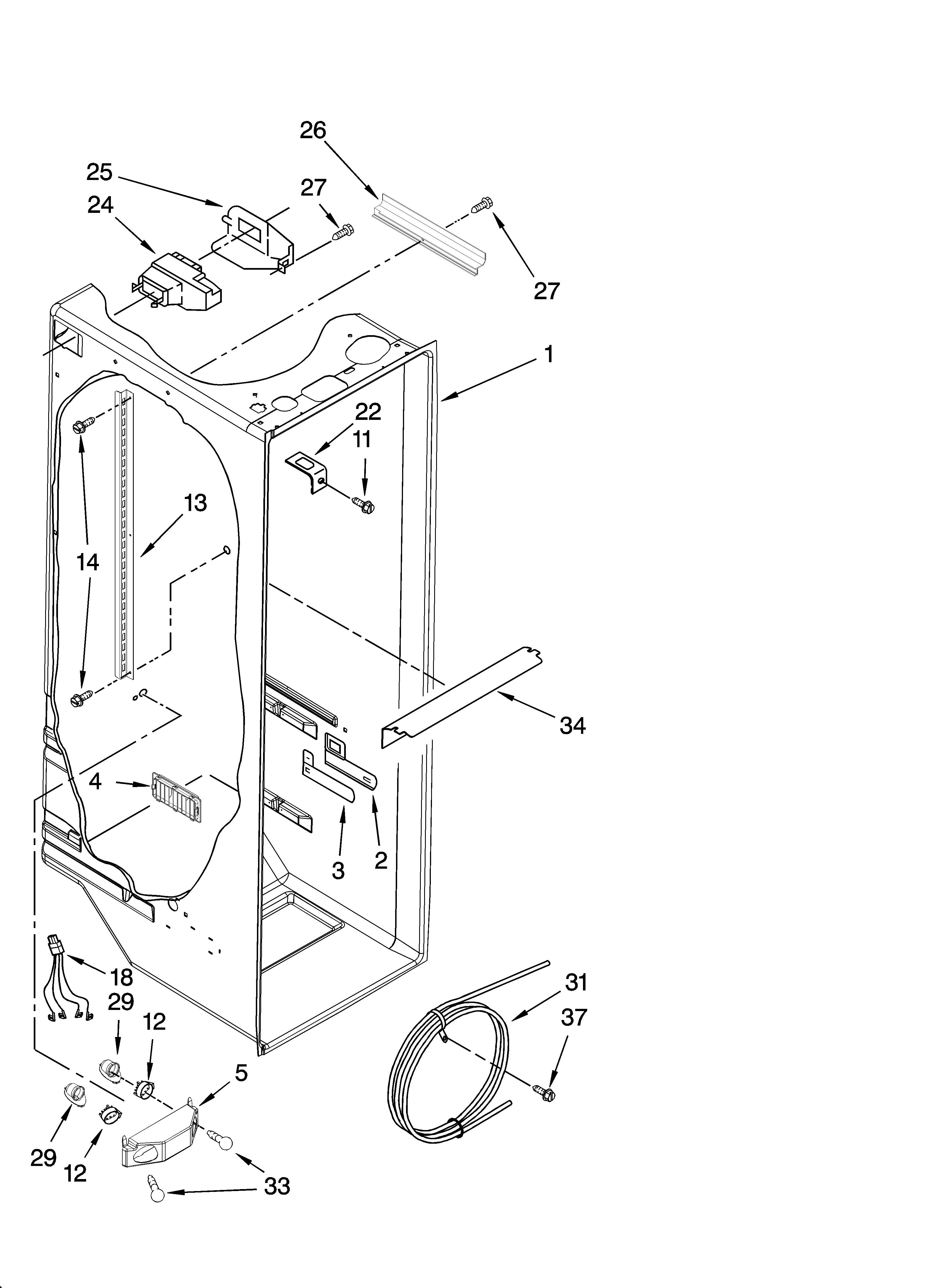 Refrigerator liner parts
