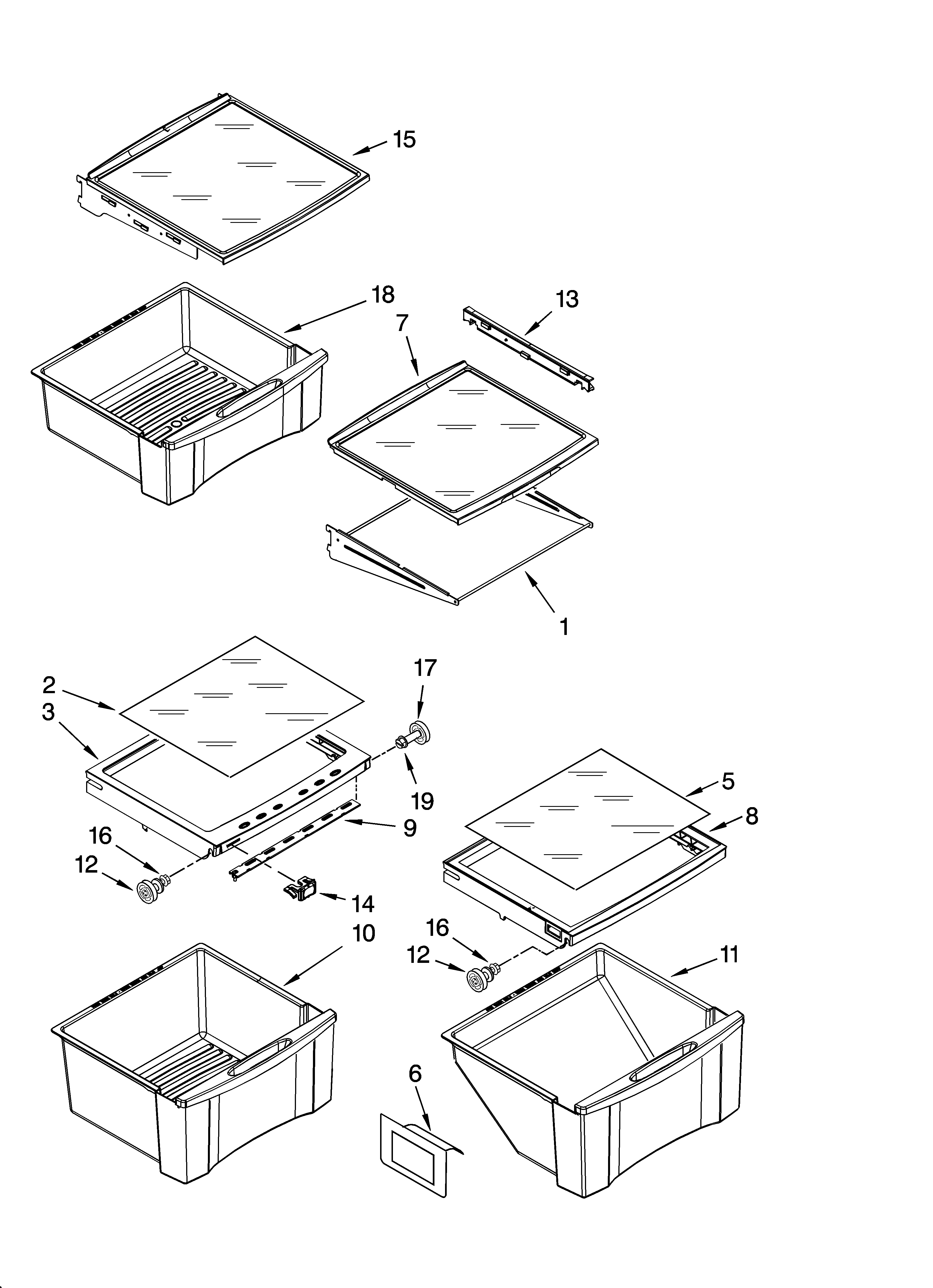 Refrigerator shelf parts