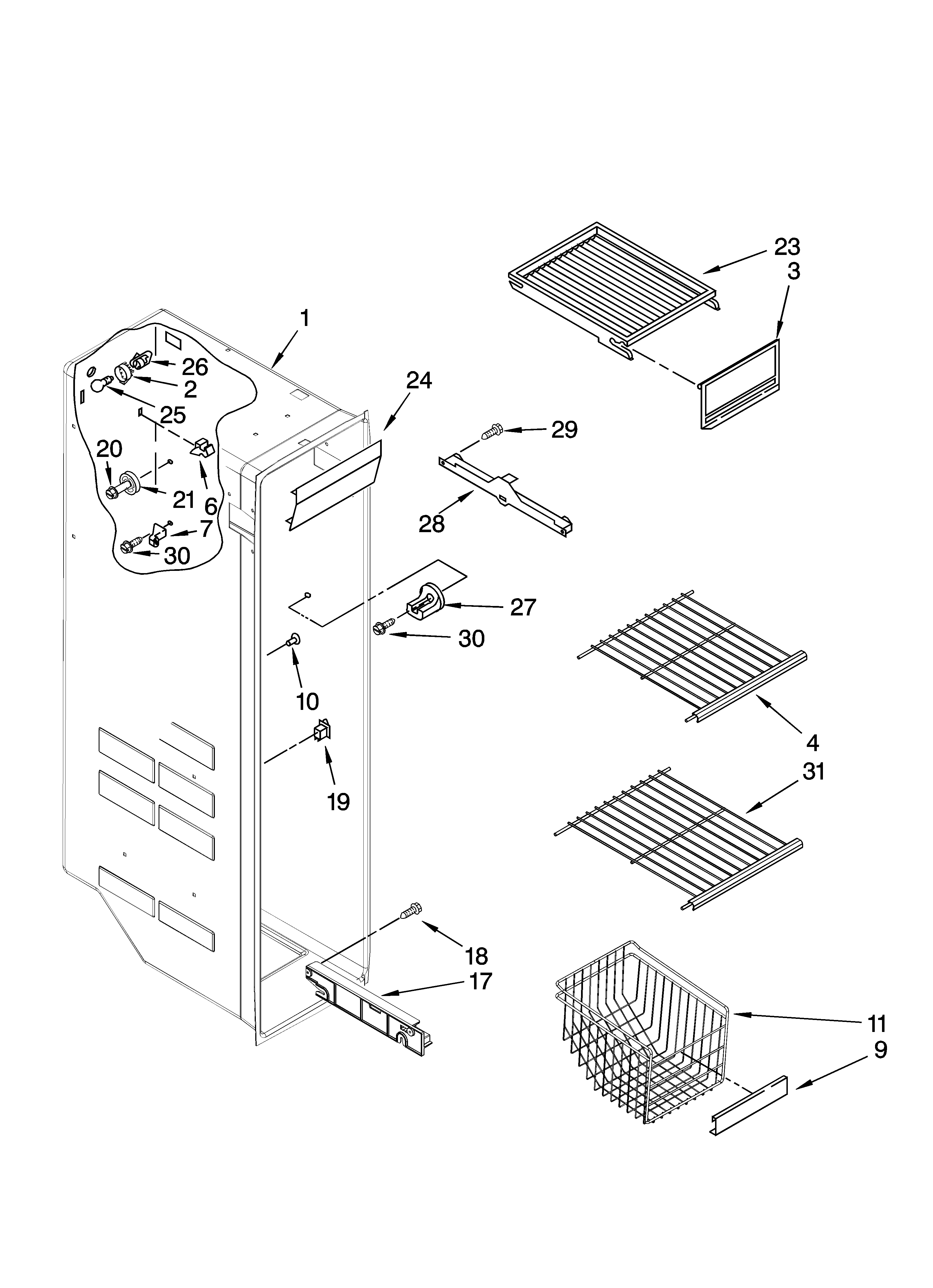 Freezer liner parts