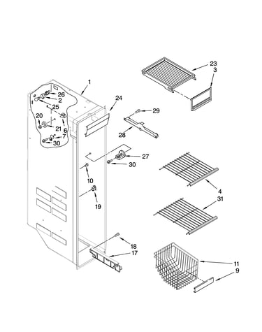 Freezer liner parts