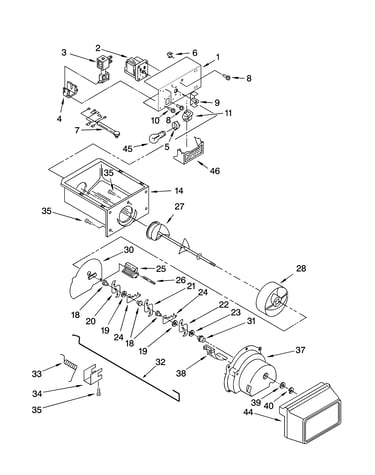 Motor and ice container parts