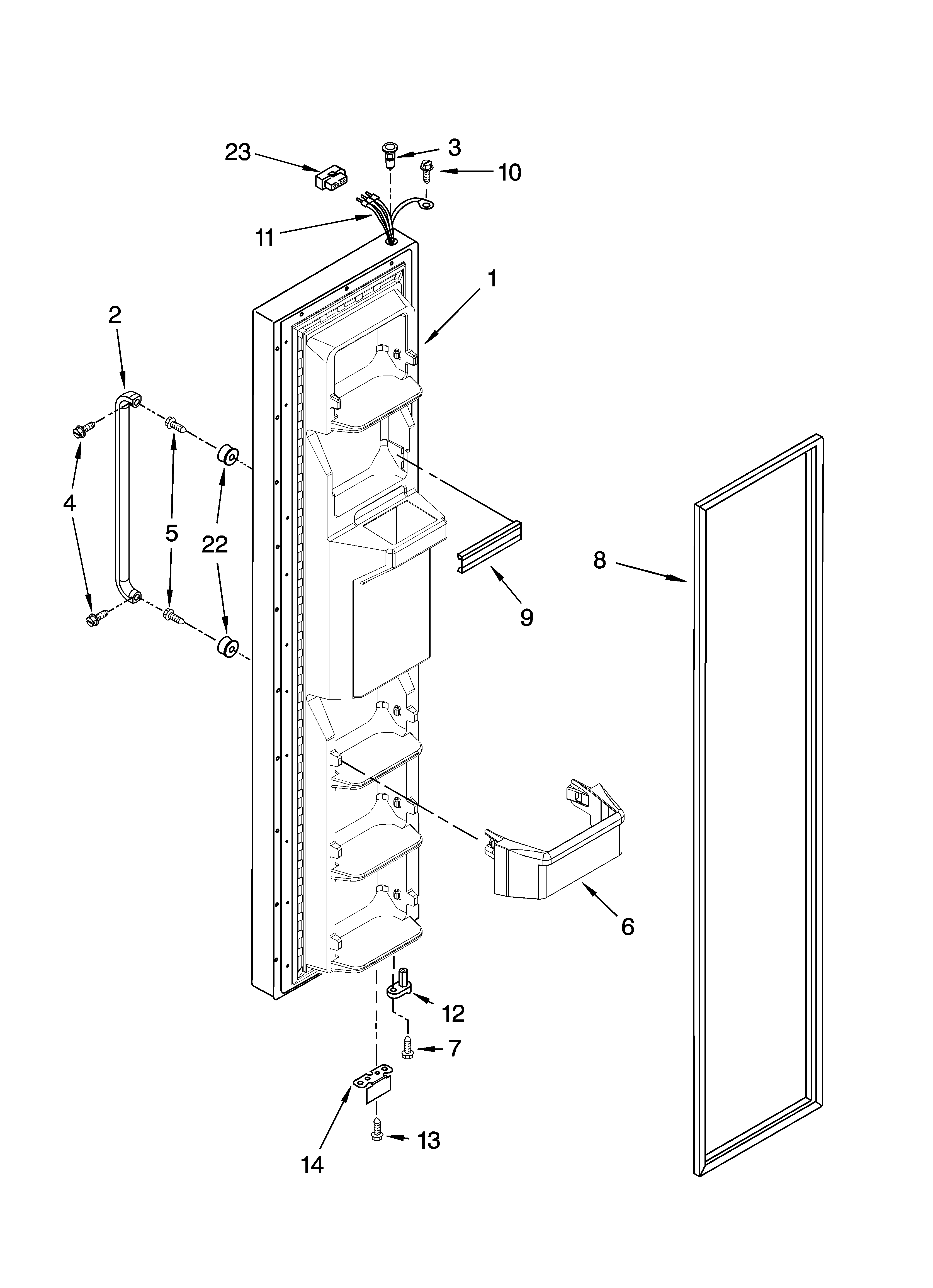 Freezer door parts
