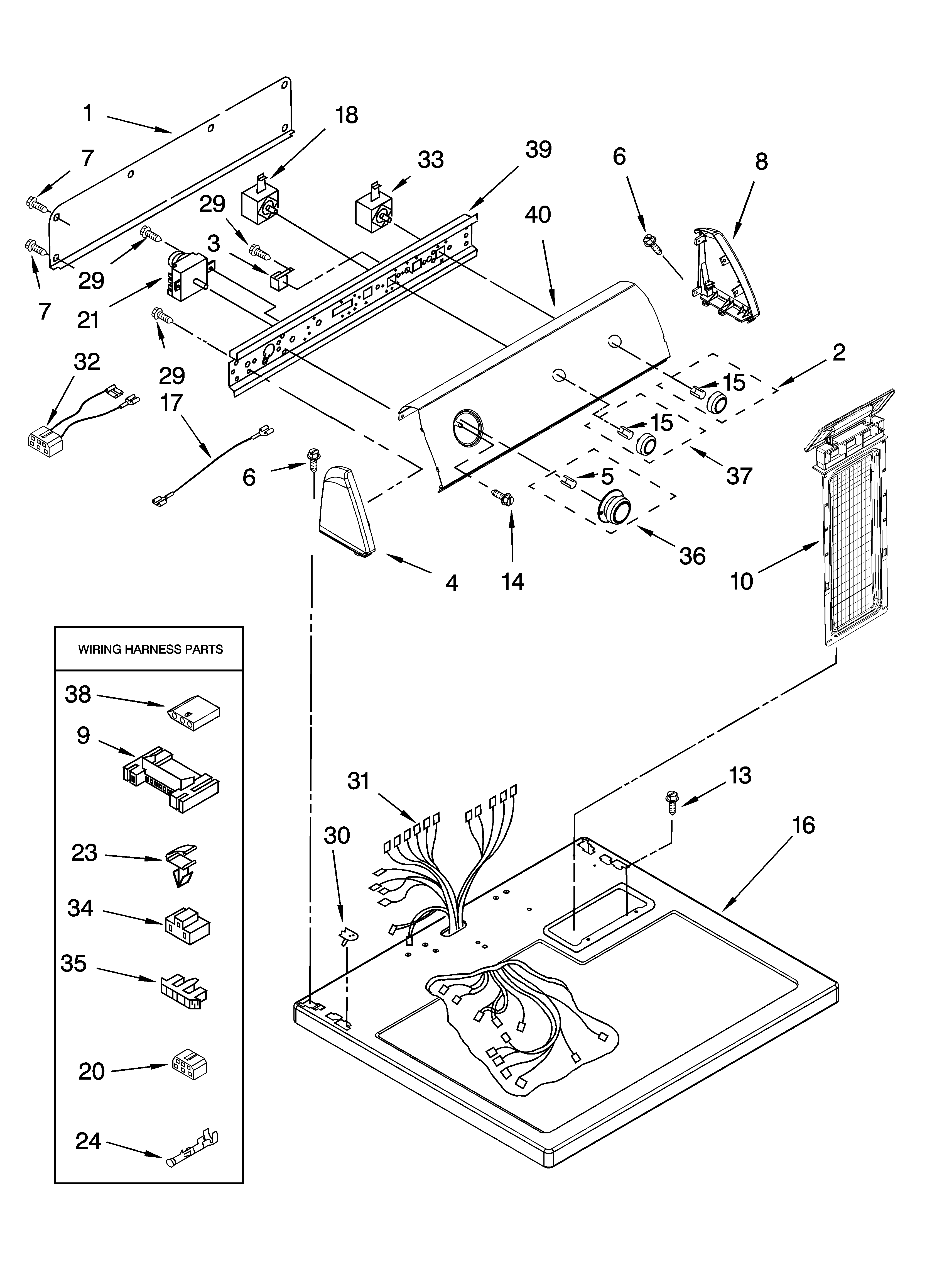 Top and console parts
