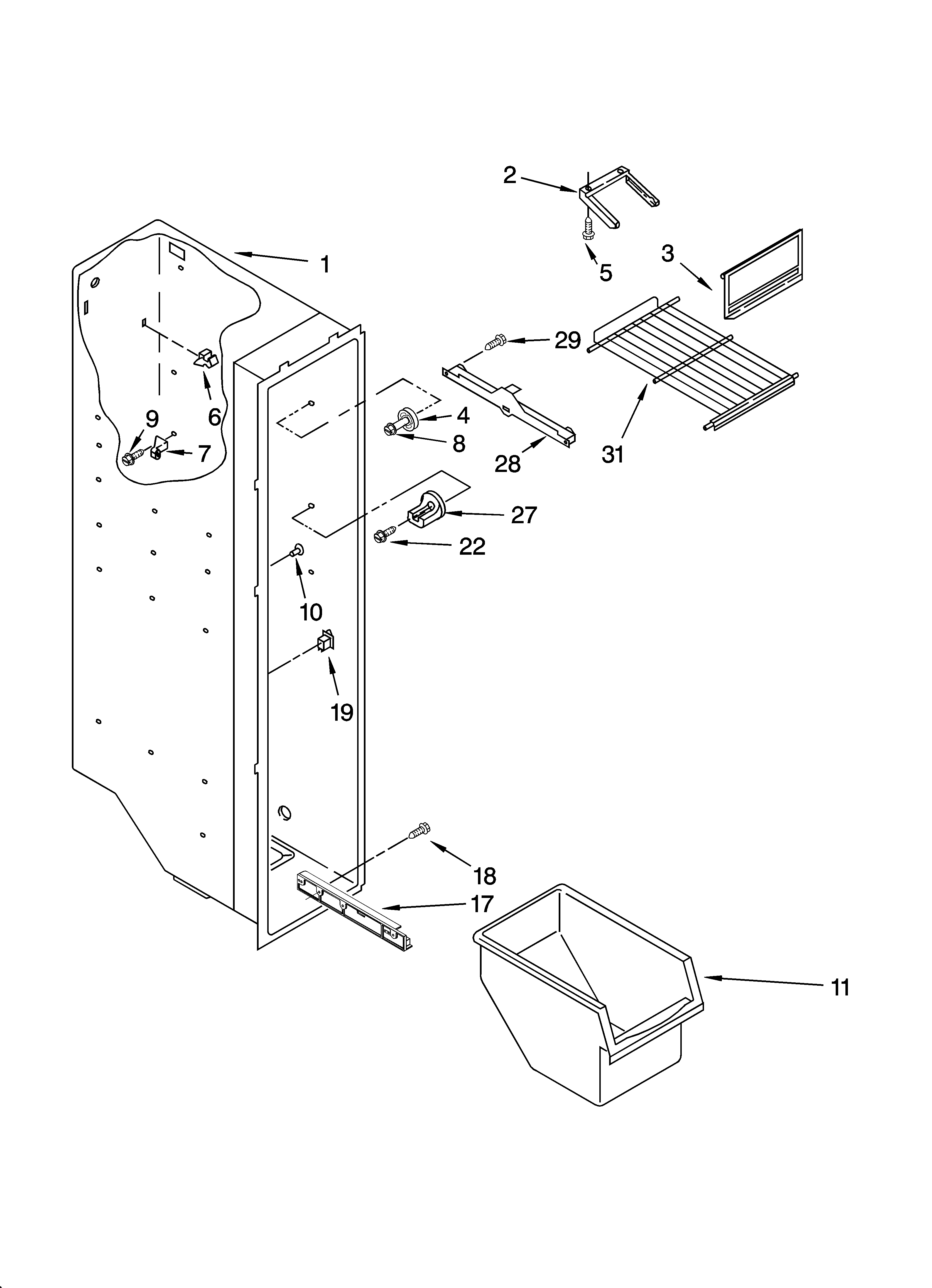 Freezer liner parts