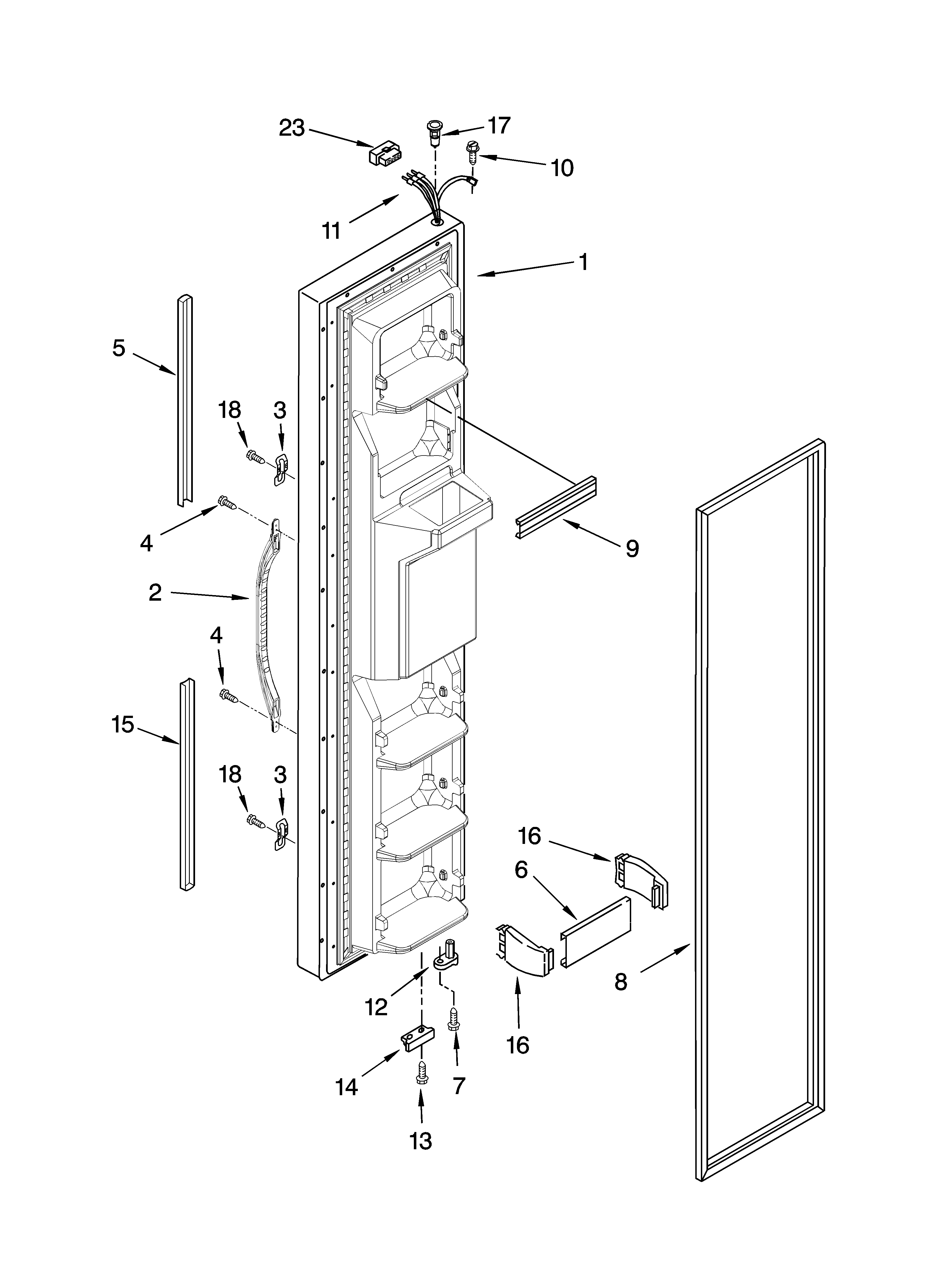 Freezer door parts