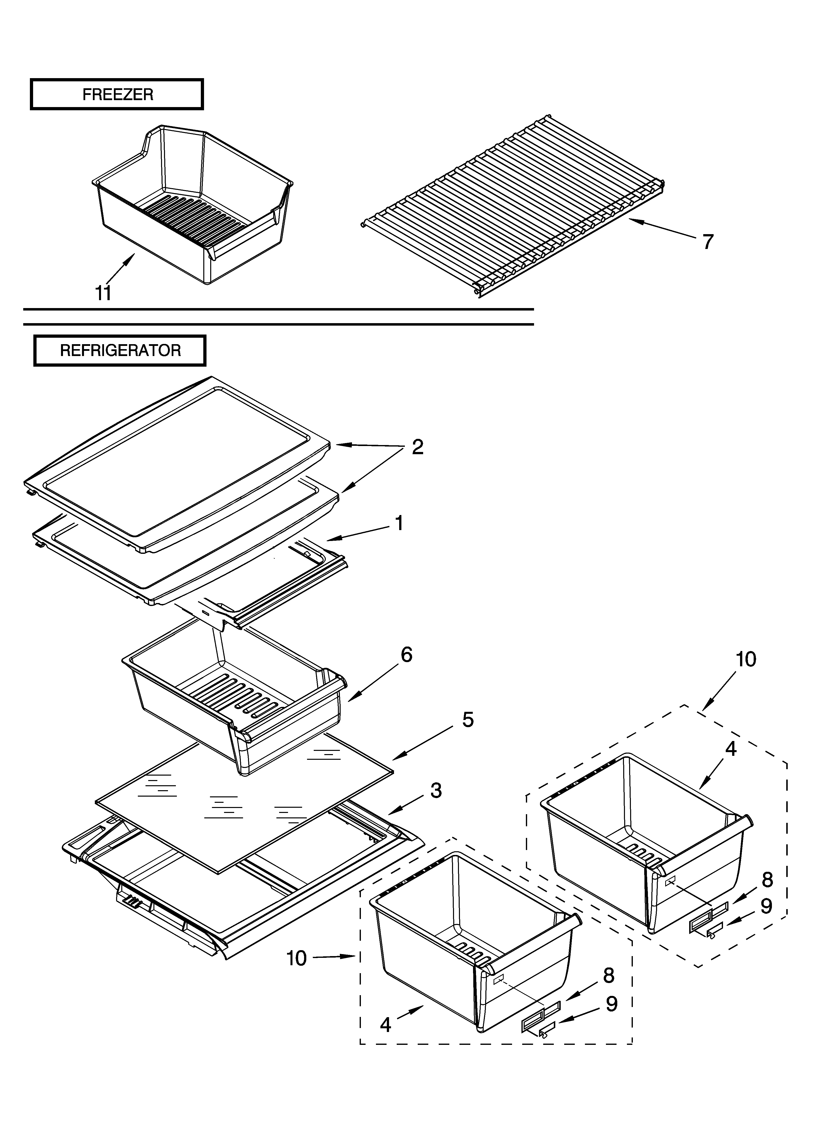 Shelf parts, optional parts