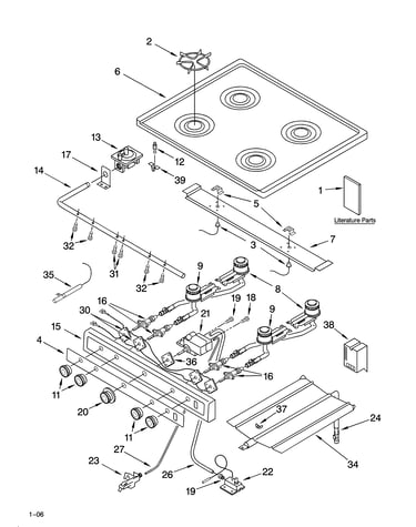 Cooktop and mandifold parts