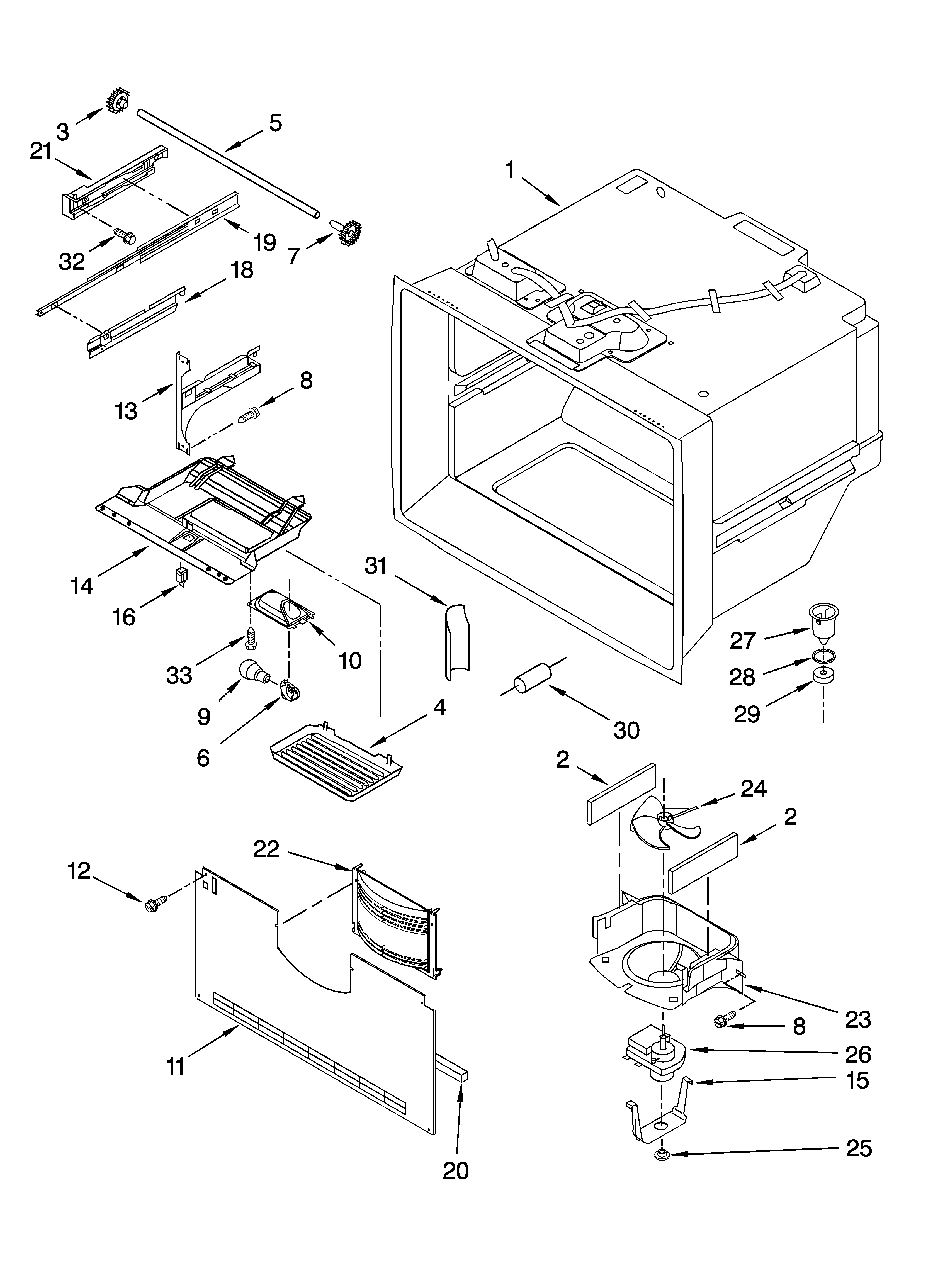 Freezer liner parts
