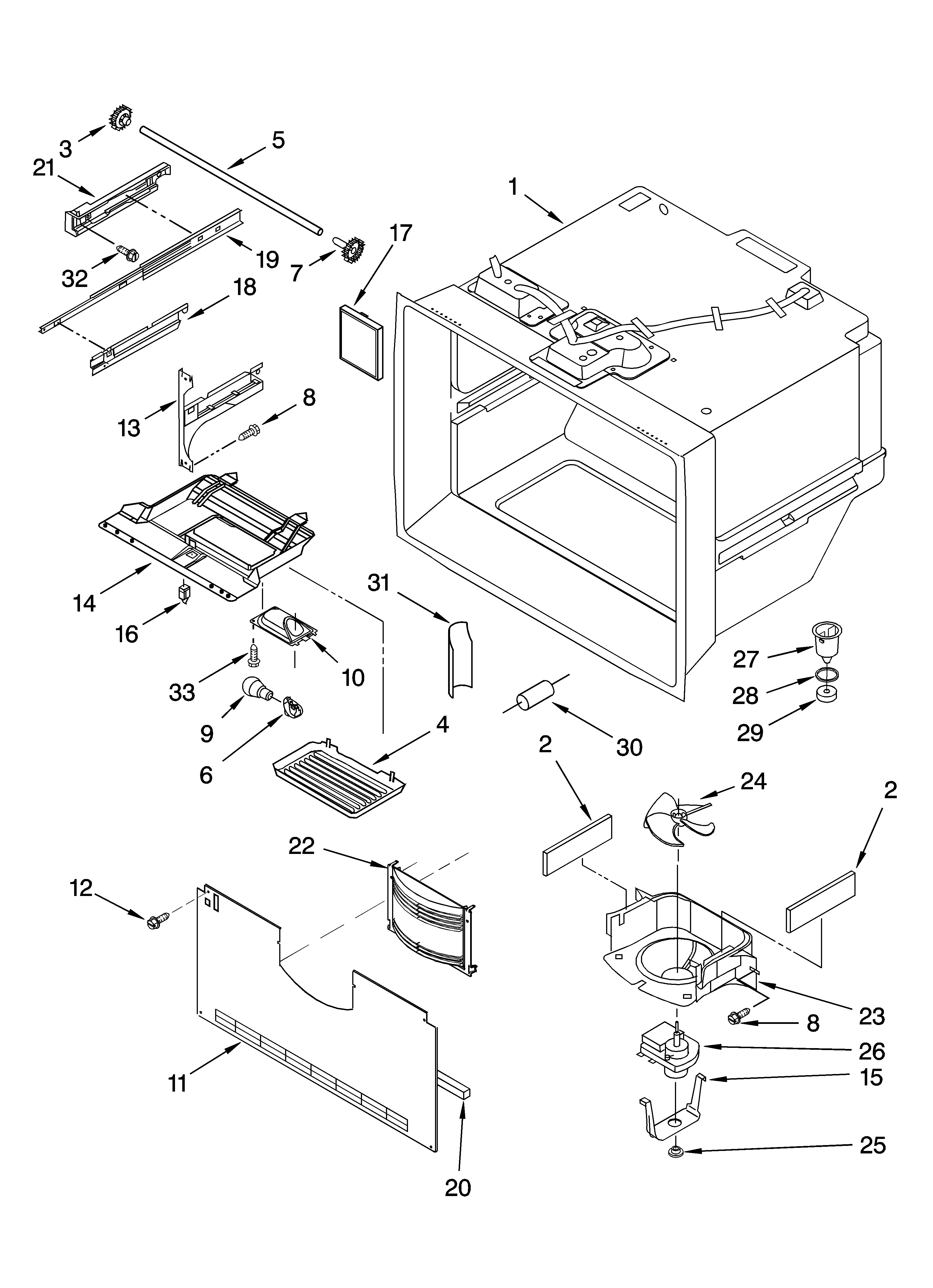 Freezer liner parts