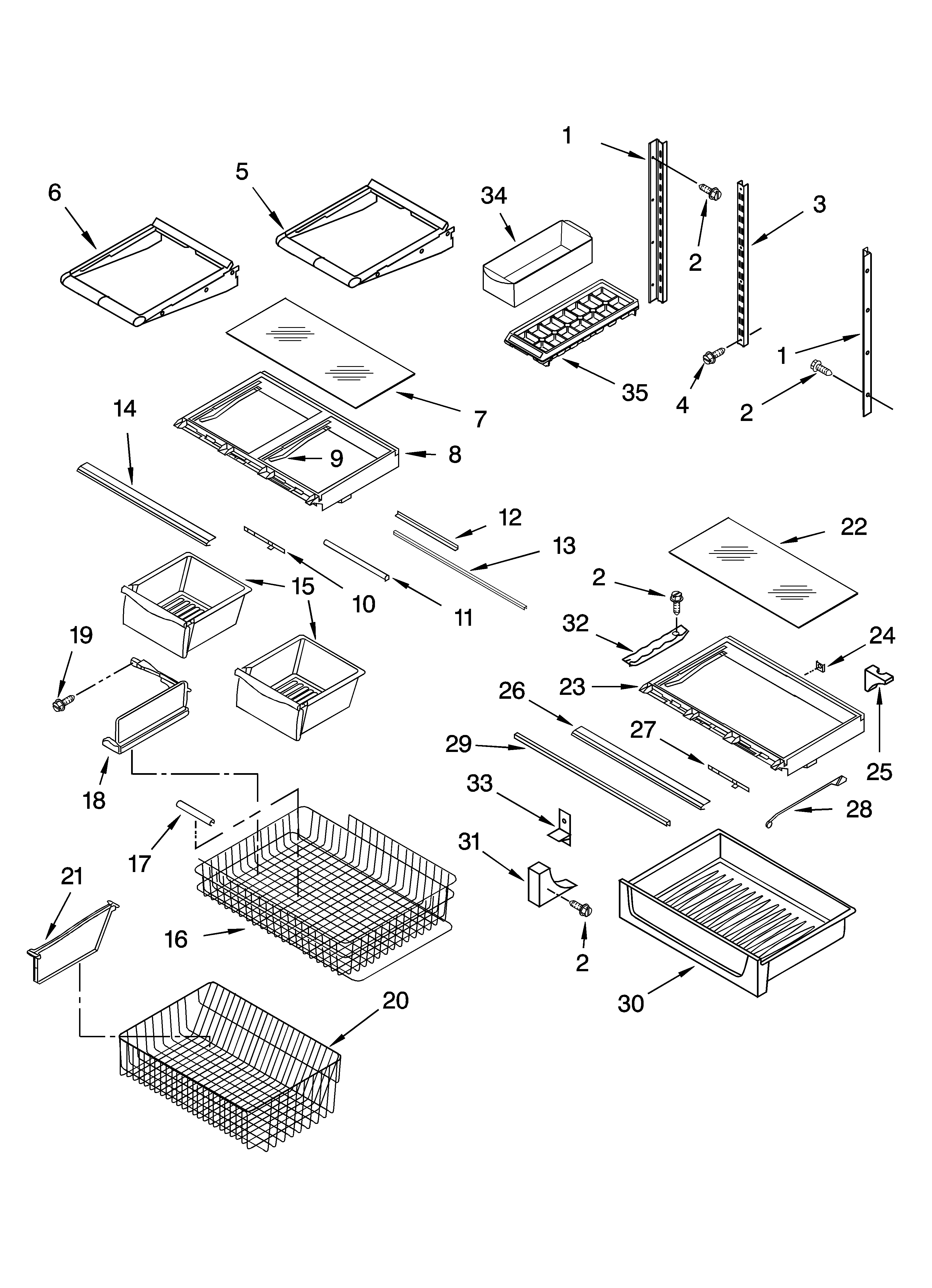 Shelf parts, optional parts