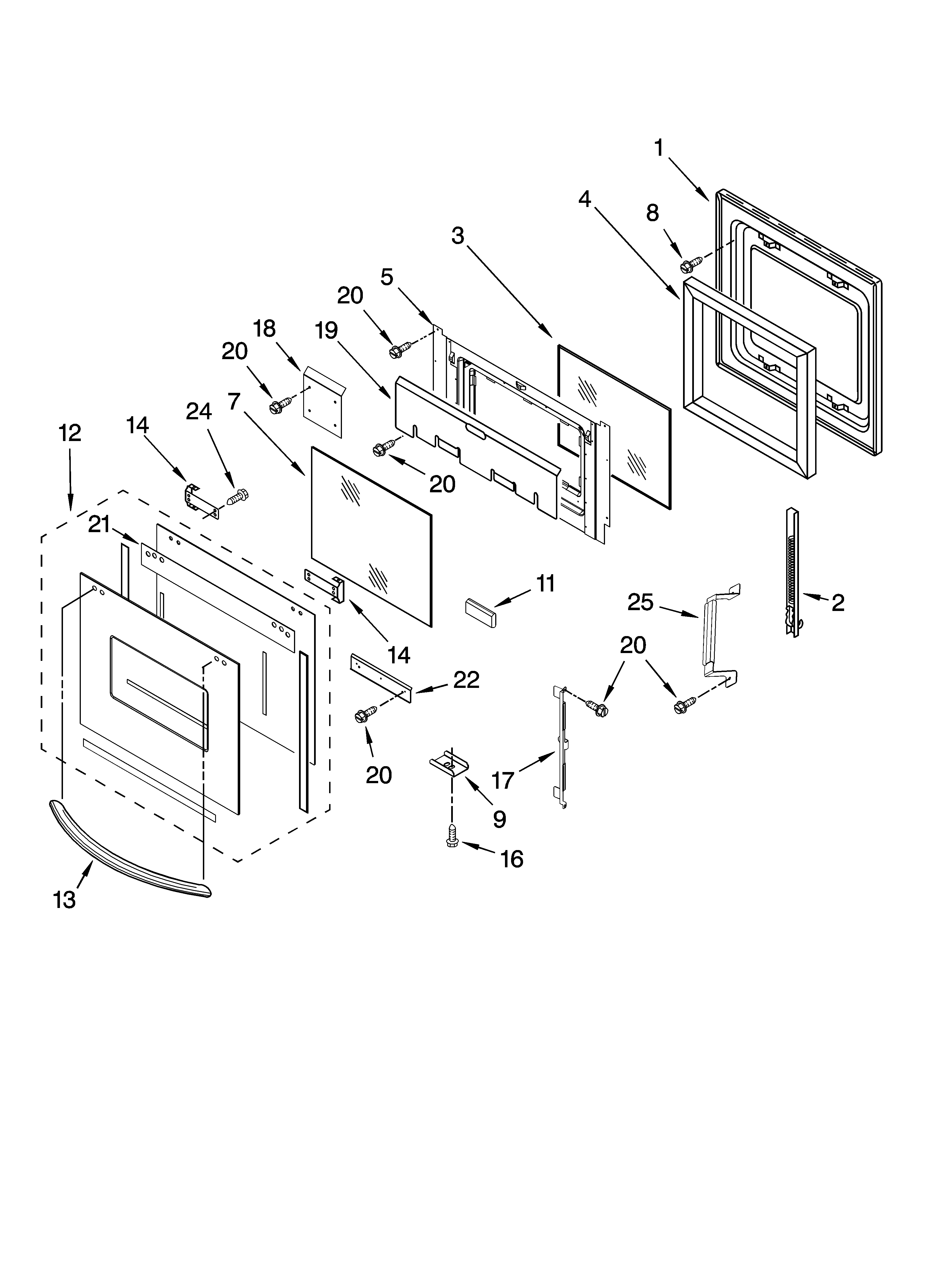 Oven door parts