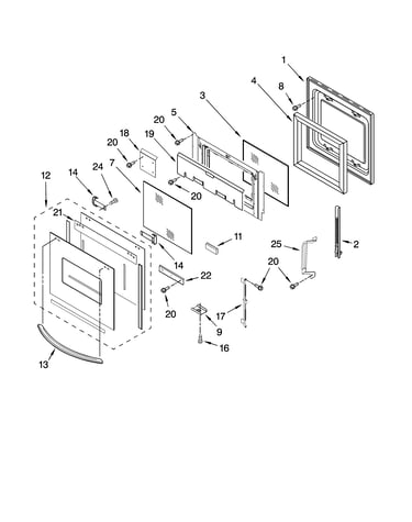 Oven door parts