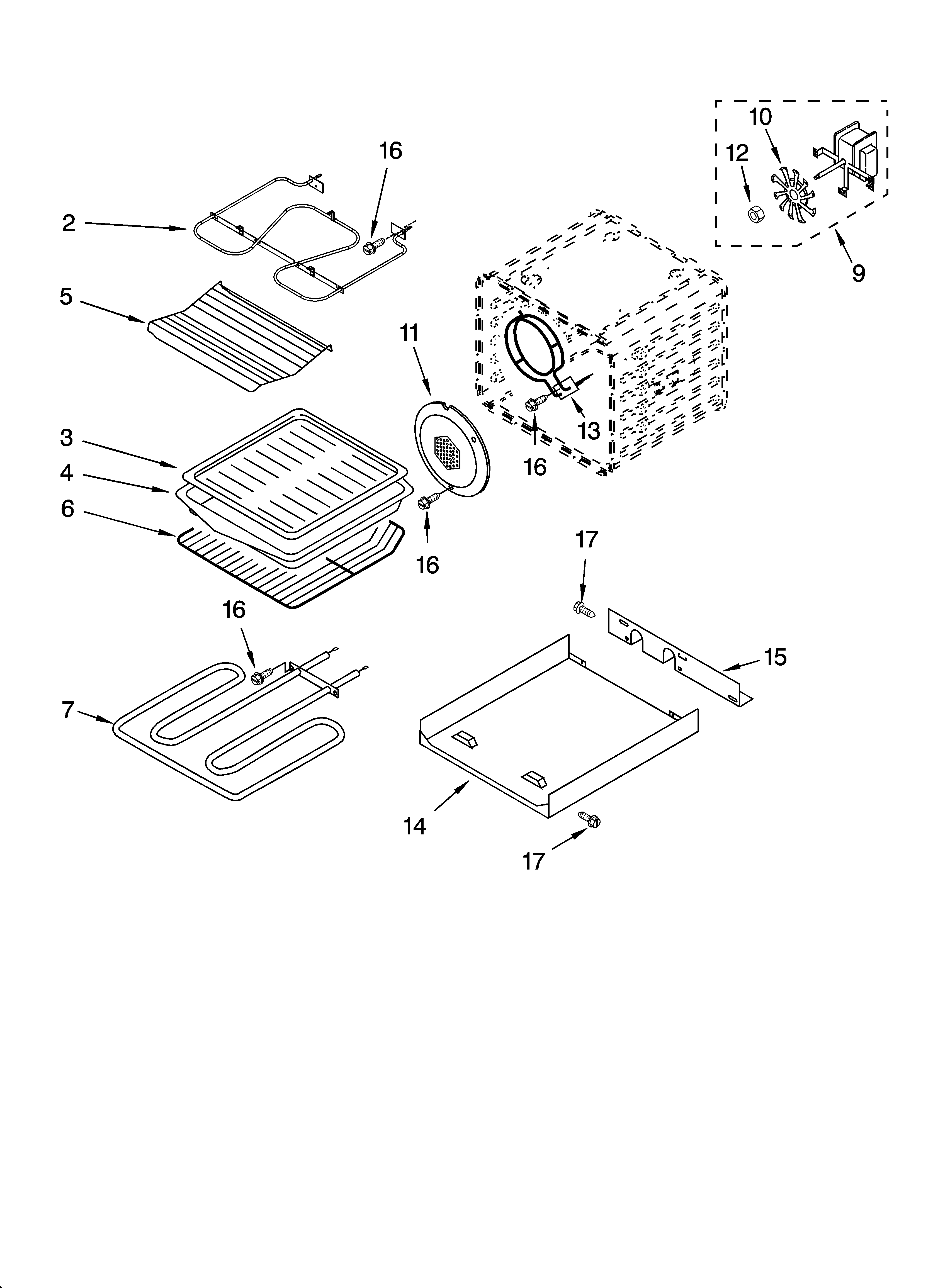 Internal oven parts