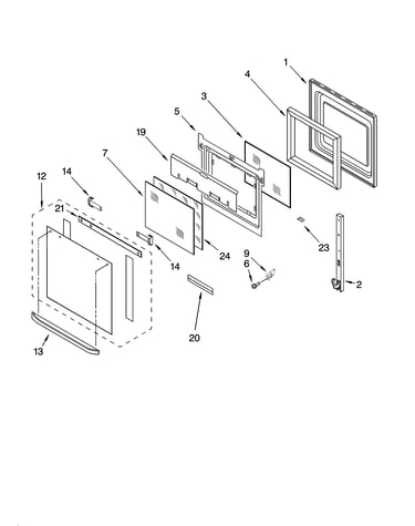 Oven door parts