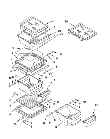 Refrigerator shelf parts