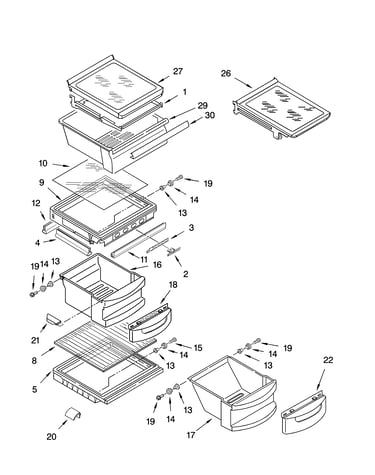 Refrigerator shelf parts