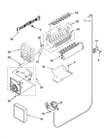 Icemaker parts, optional parts (not included)