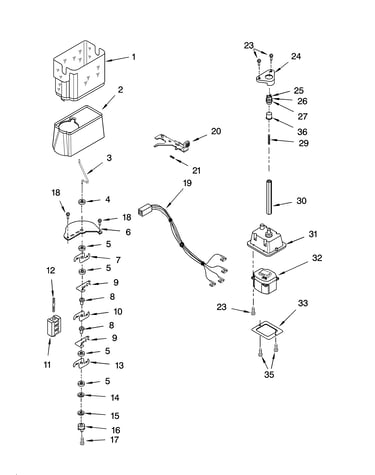 Motor and ice container parts