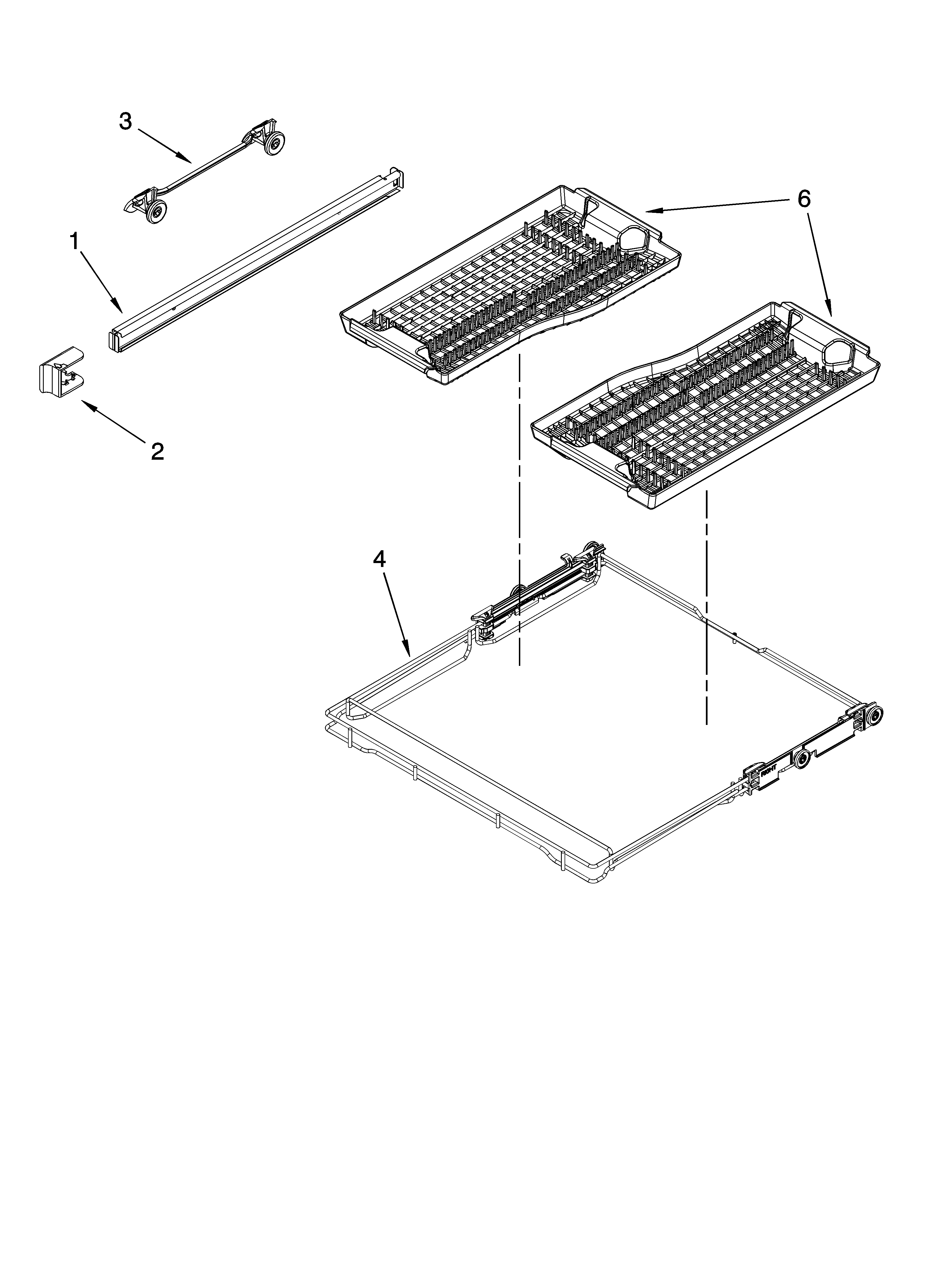 THIRD LEVEL RACK AND TRACK PARTS