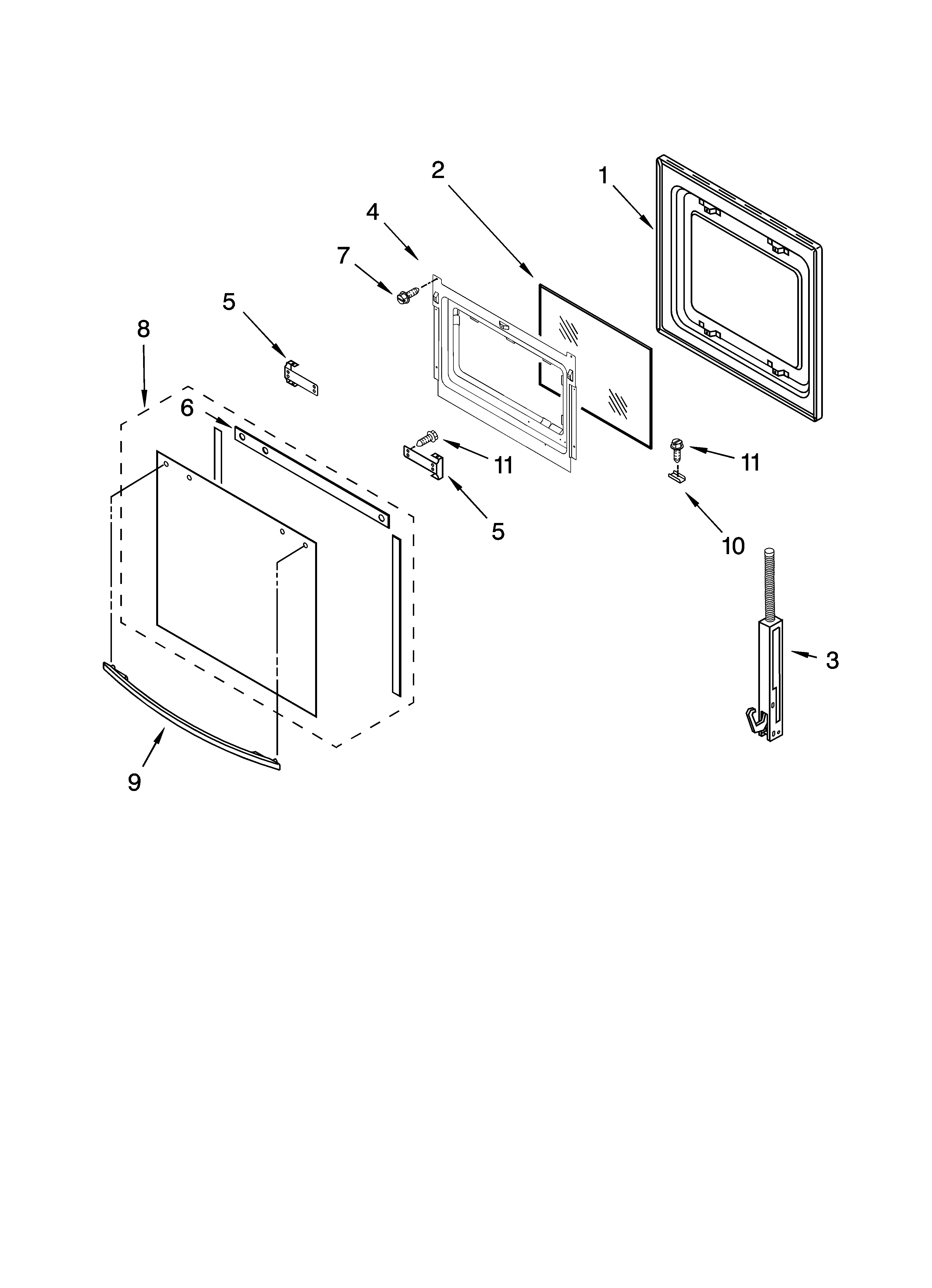 Oven door parts