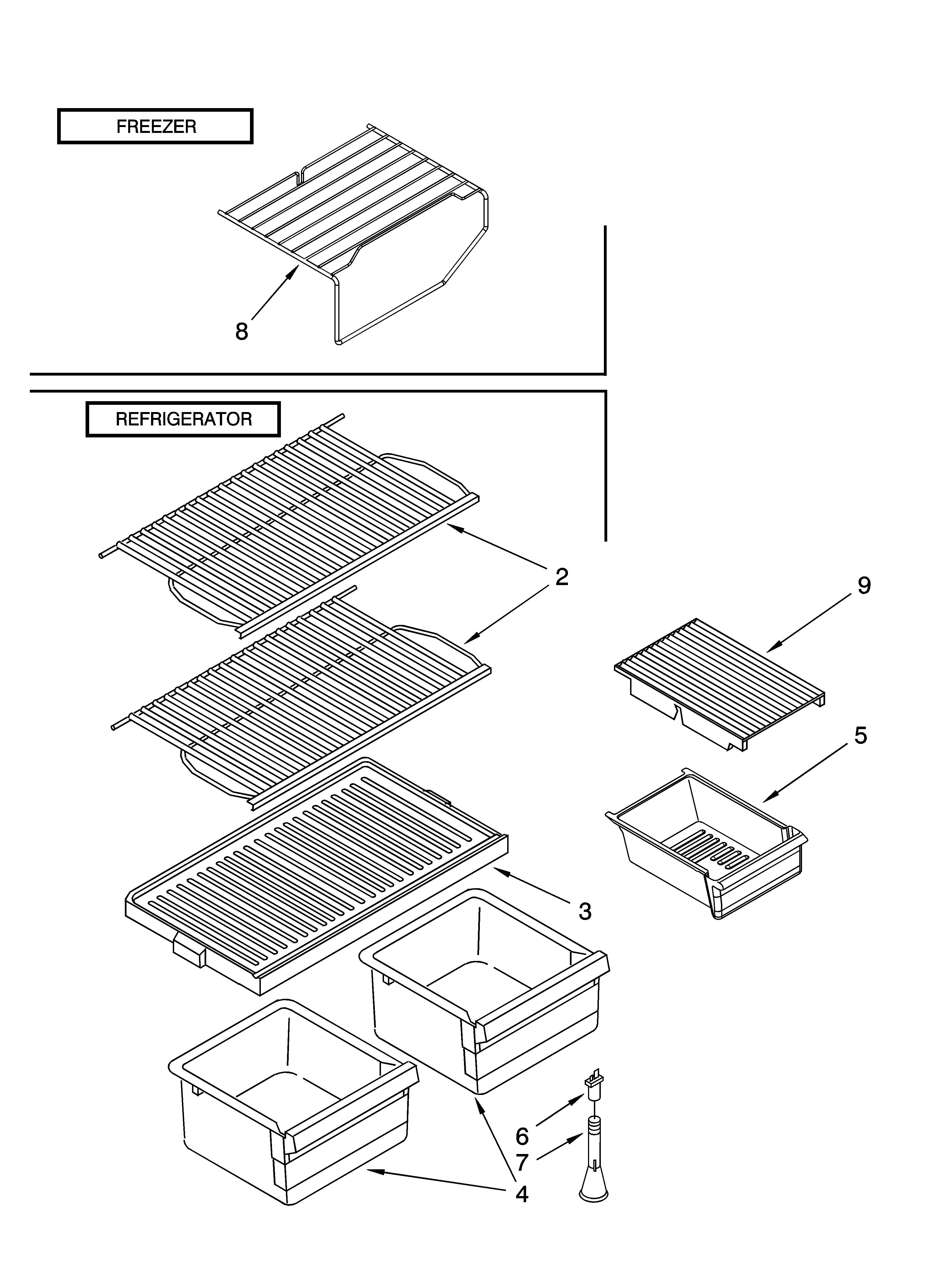 Shelf parts, optional parts