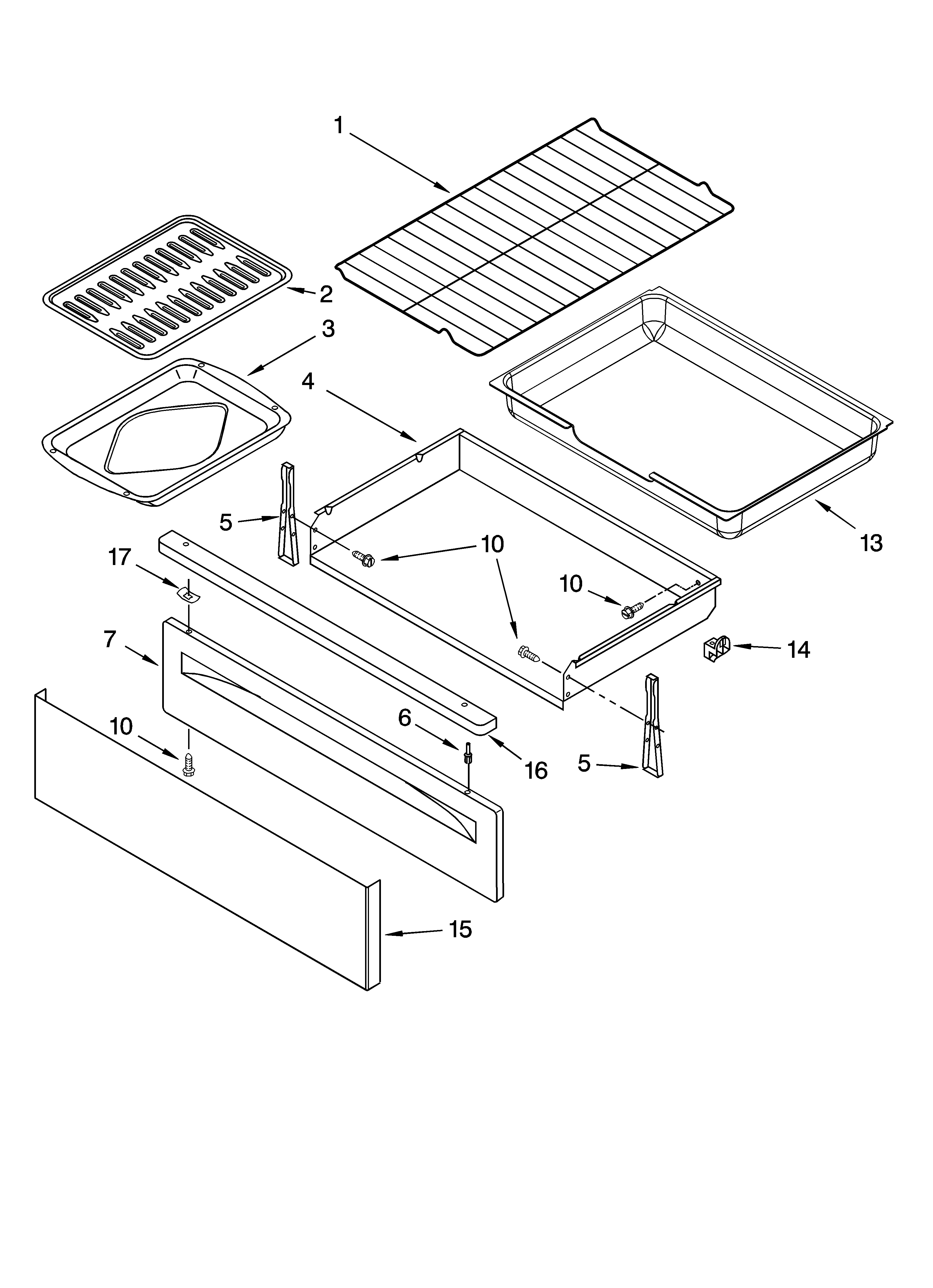 Drawer & broiler parts