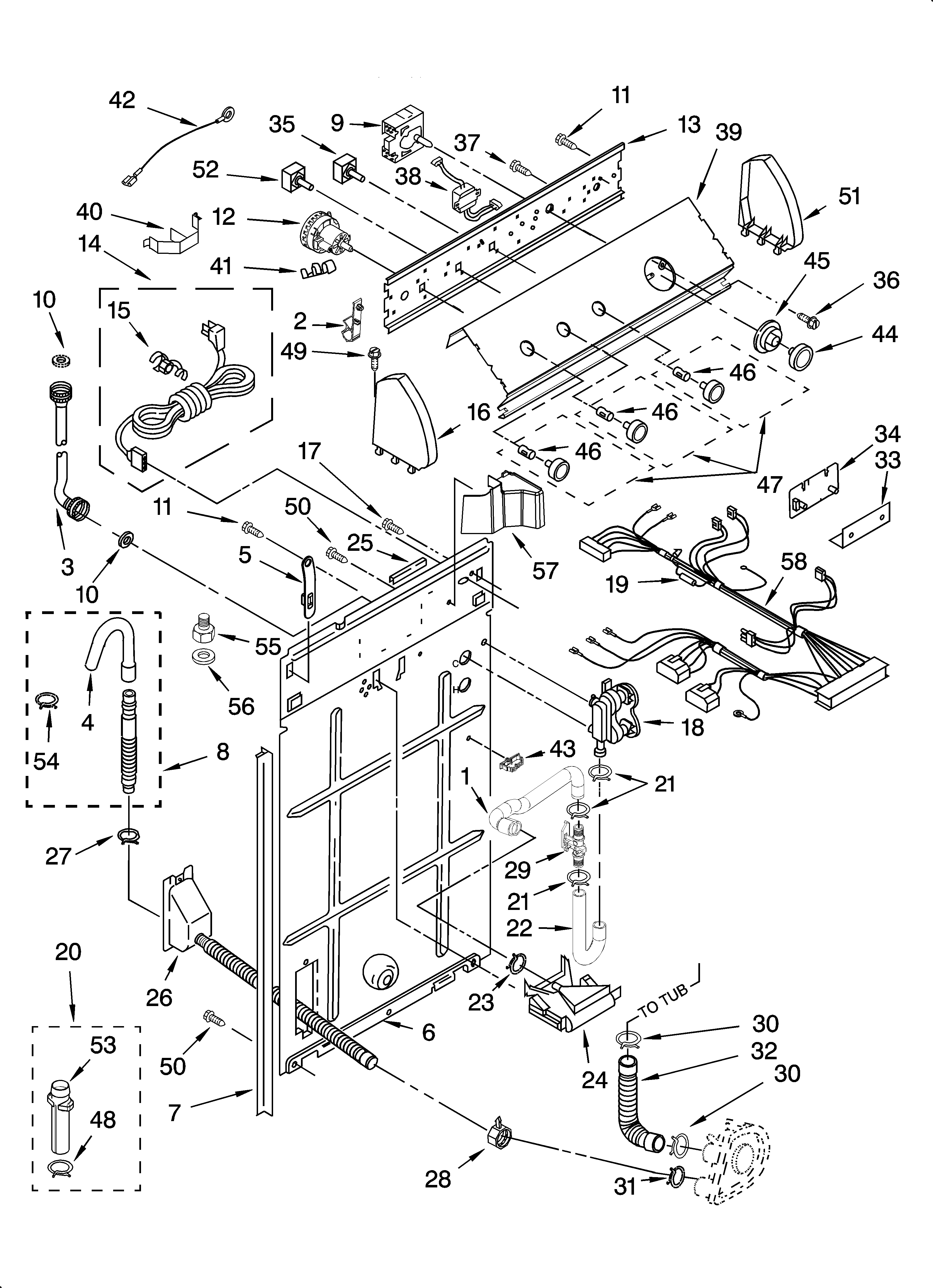 Controls and rear panel parts