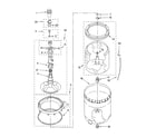 Whirlpool 3RLSQ8533JQ5 agitator, basket and tub parts diagram