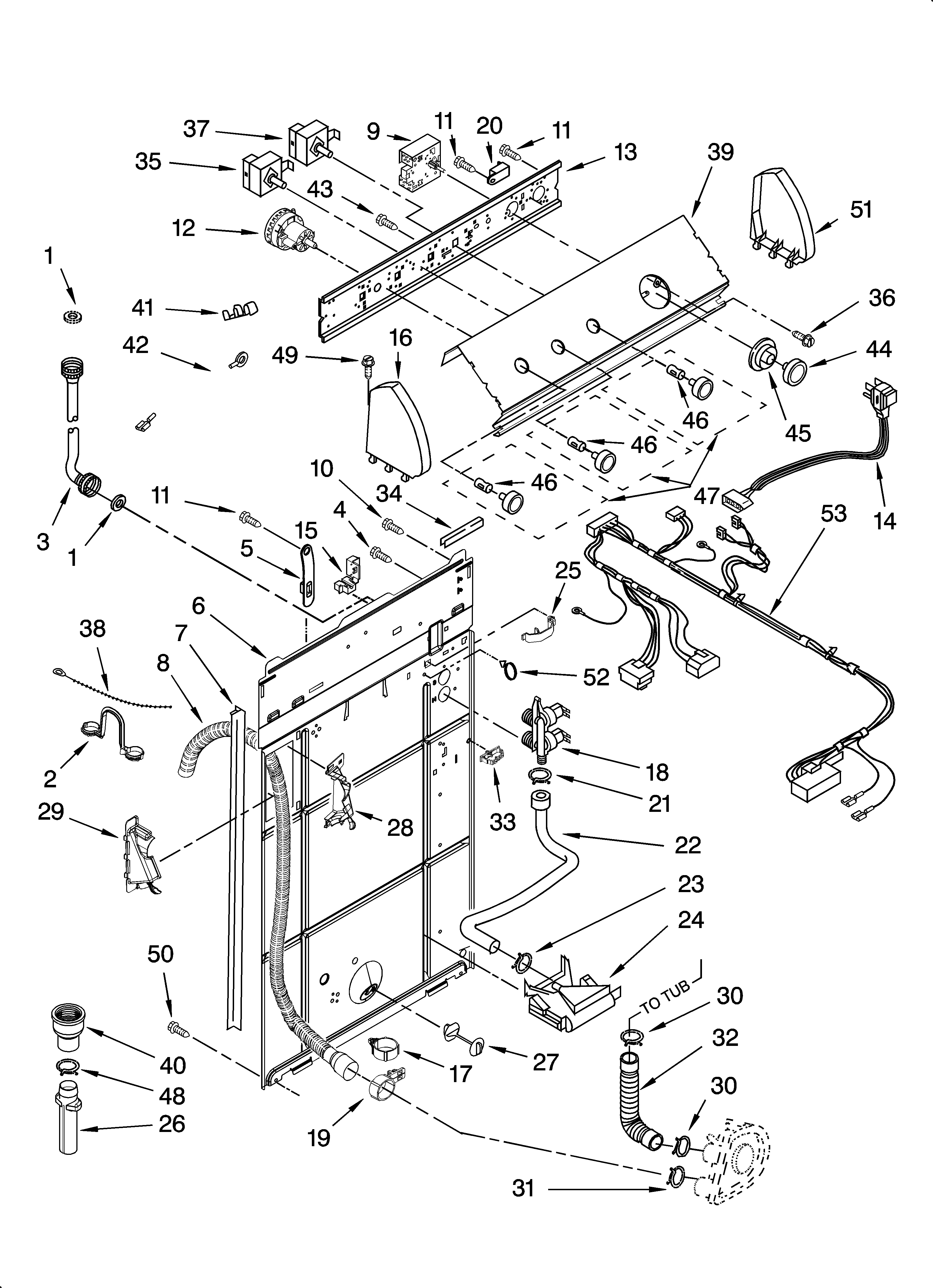 Controls and rear panel parts
