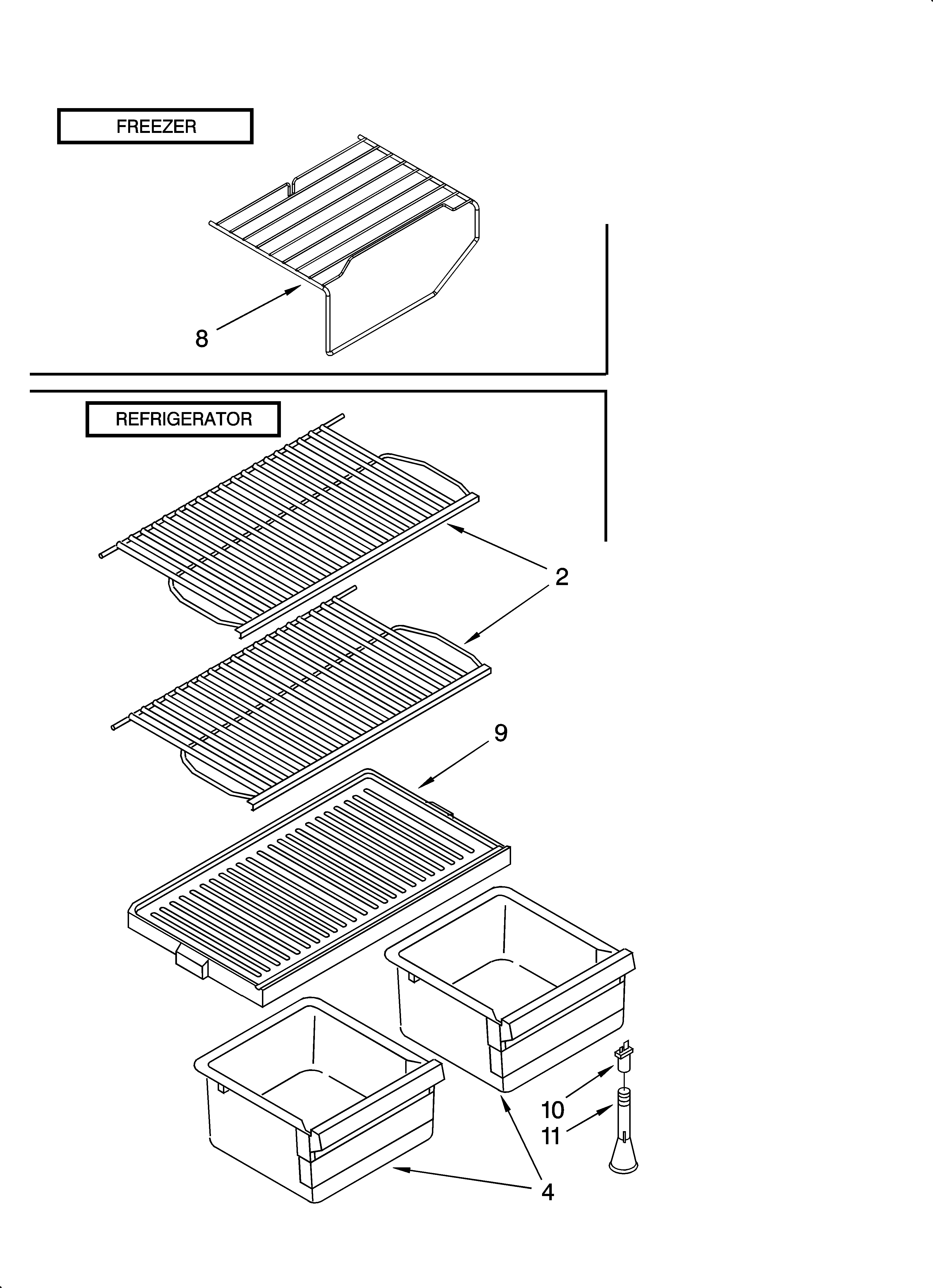 Shelf parts, optional parts