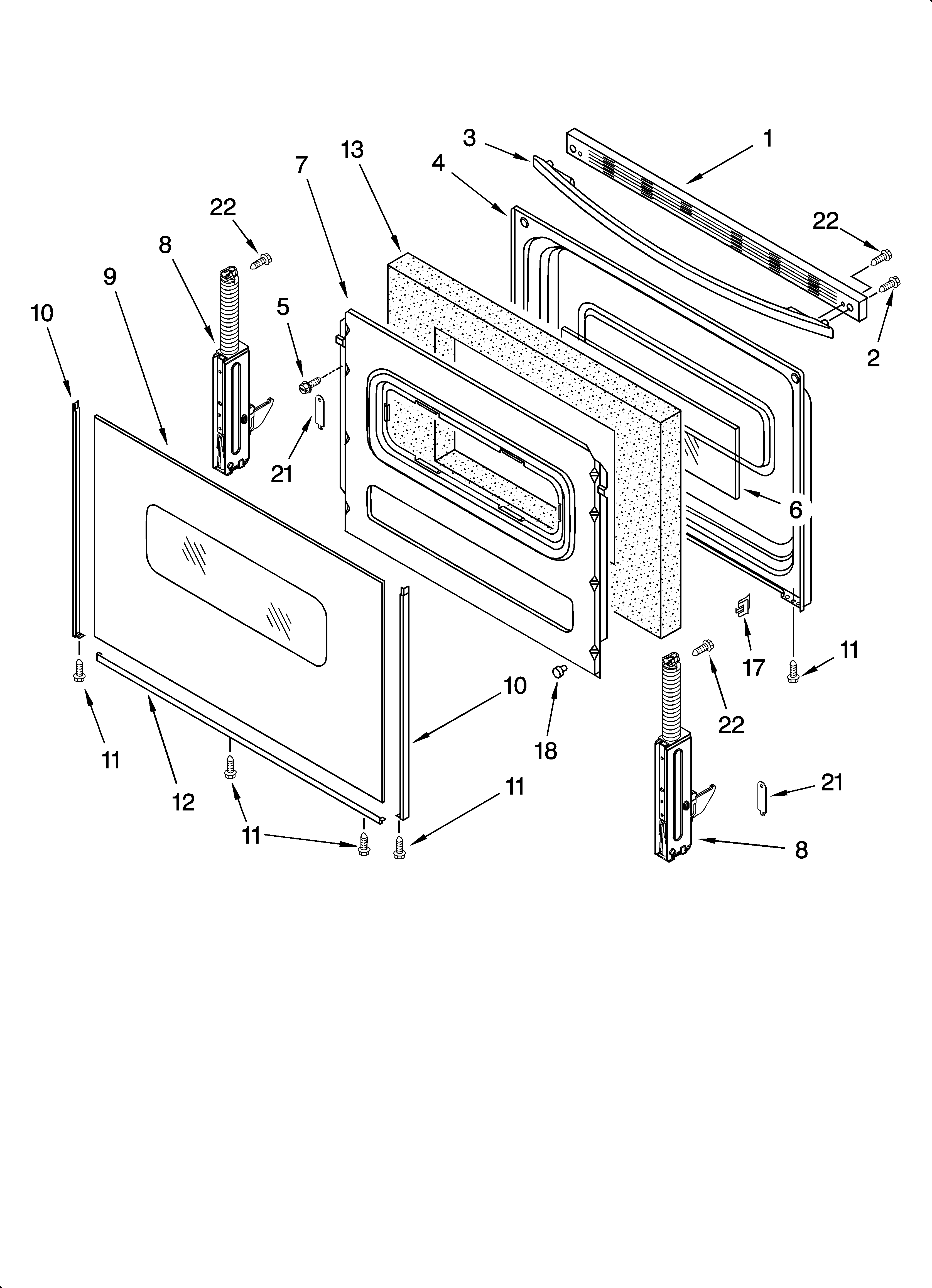 Door parts, optional parts (not included)