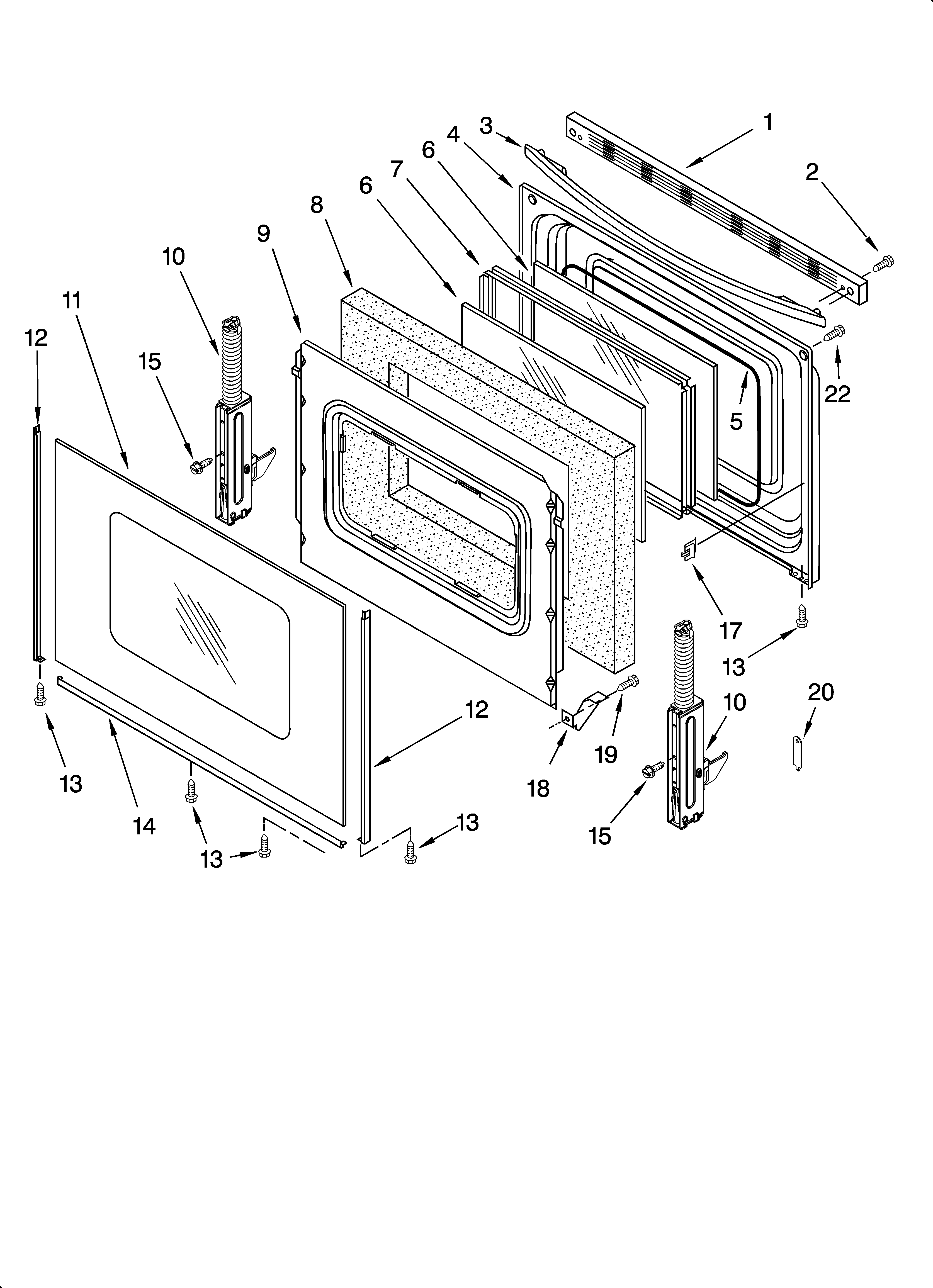 Door parts, optional parts (not included)