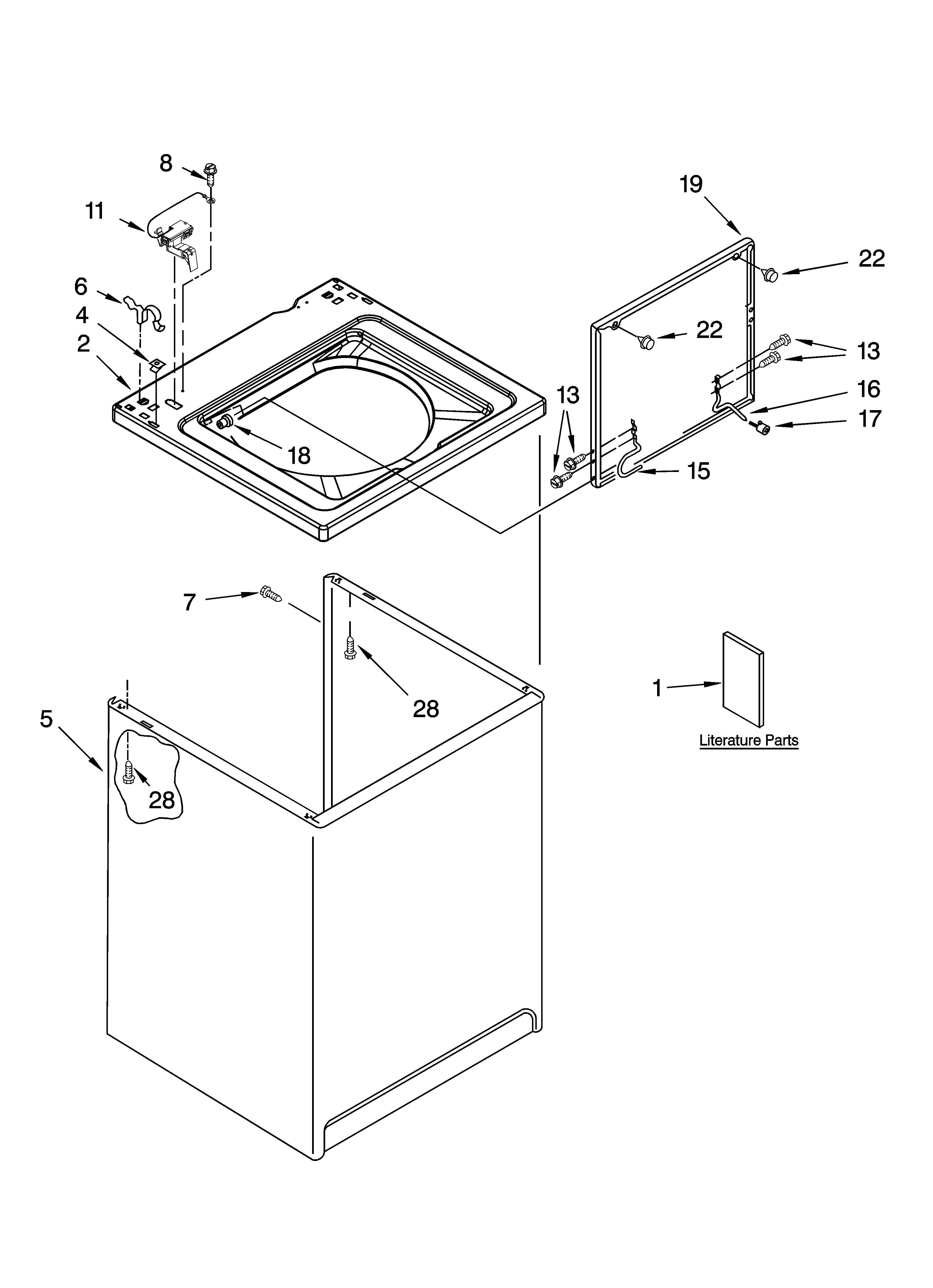 Top and cabinet parts