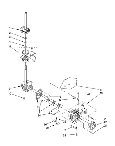 Brake, clutch, gearcase, motor and pump parts