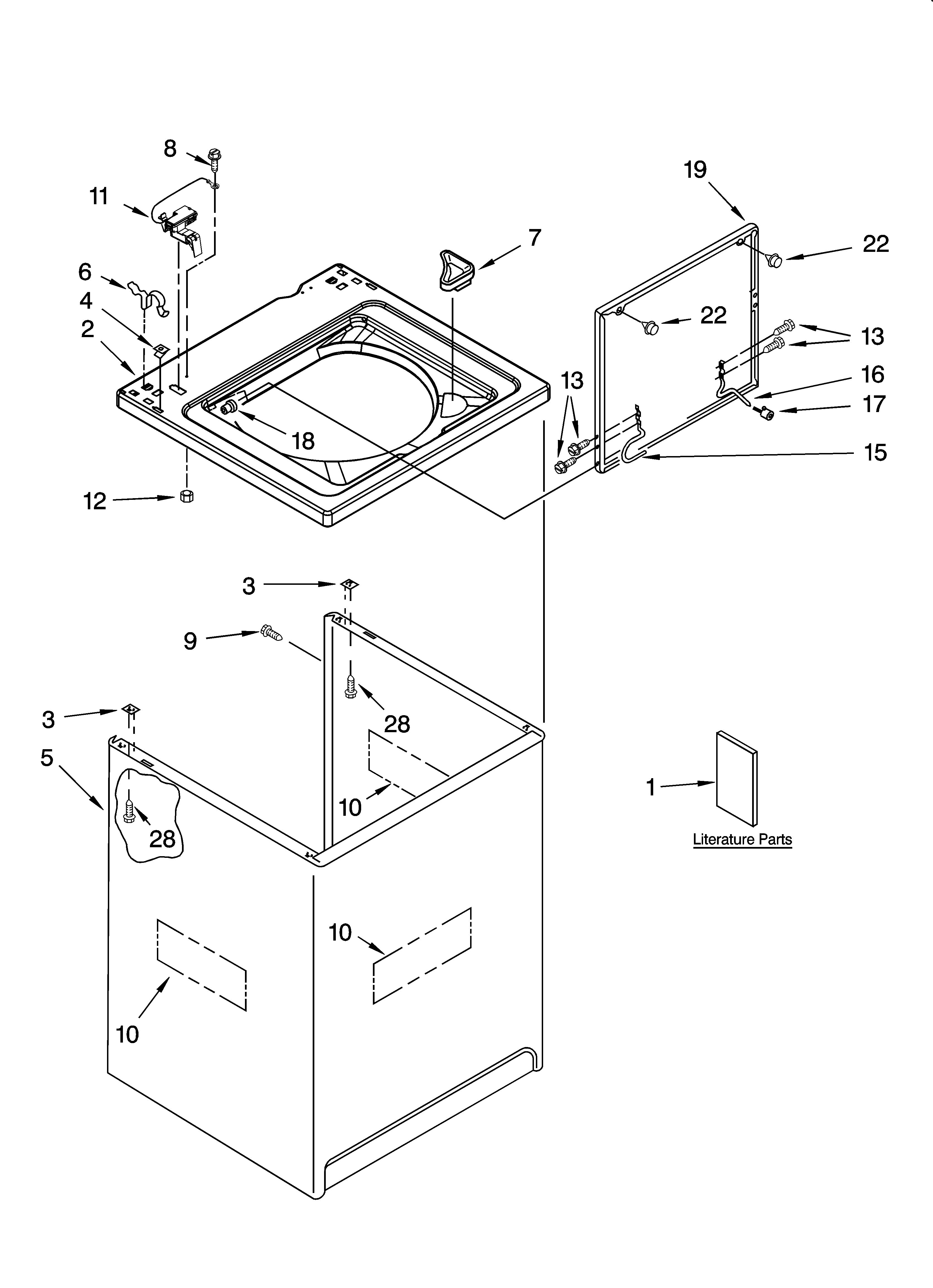 Top and cabinet parts