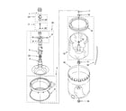 Whirlpool 3XGSC9455JQ4 agitator, basket and tub parts diagram