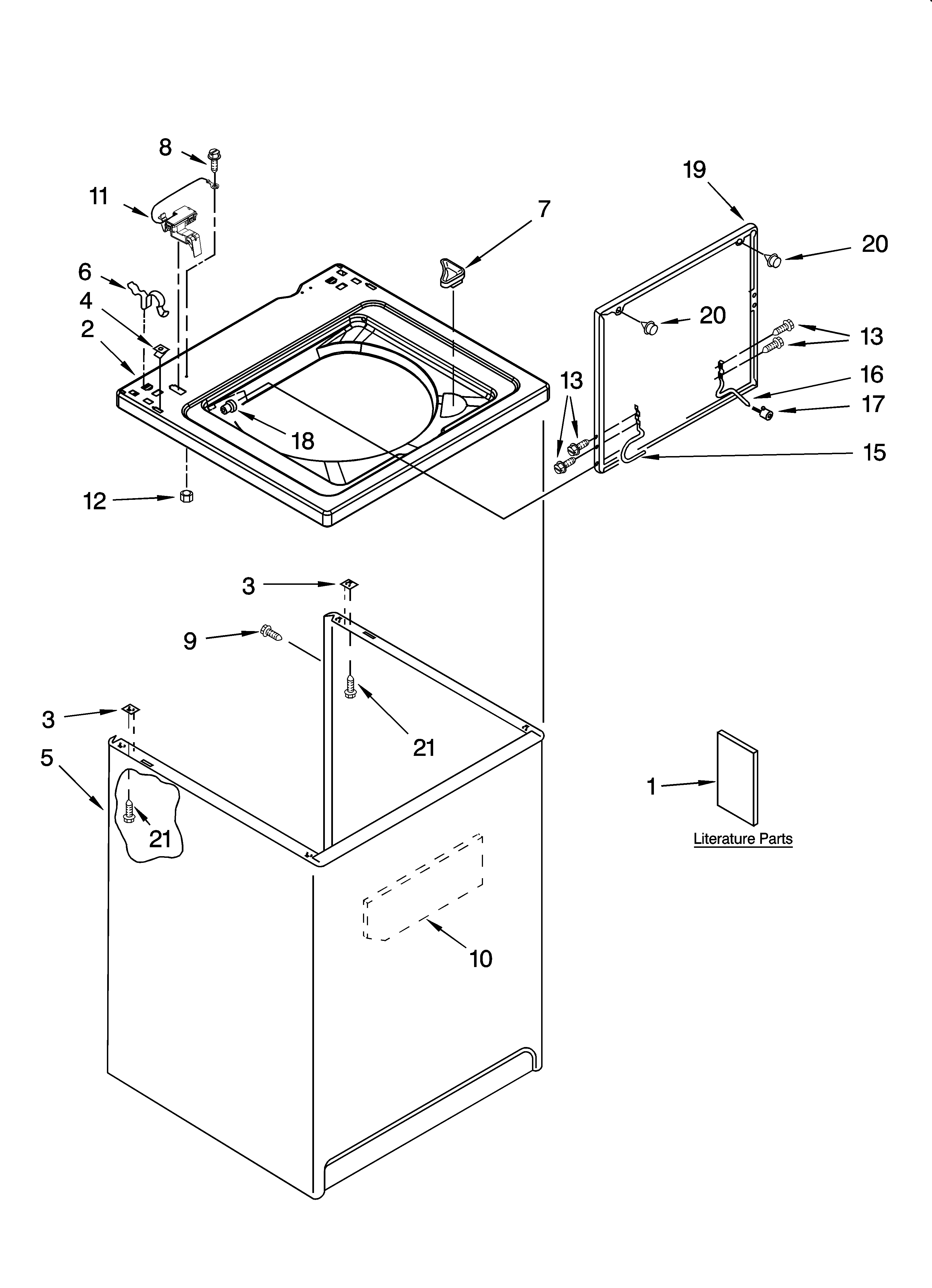 Top and cabinet parts