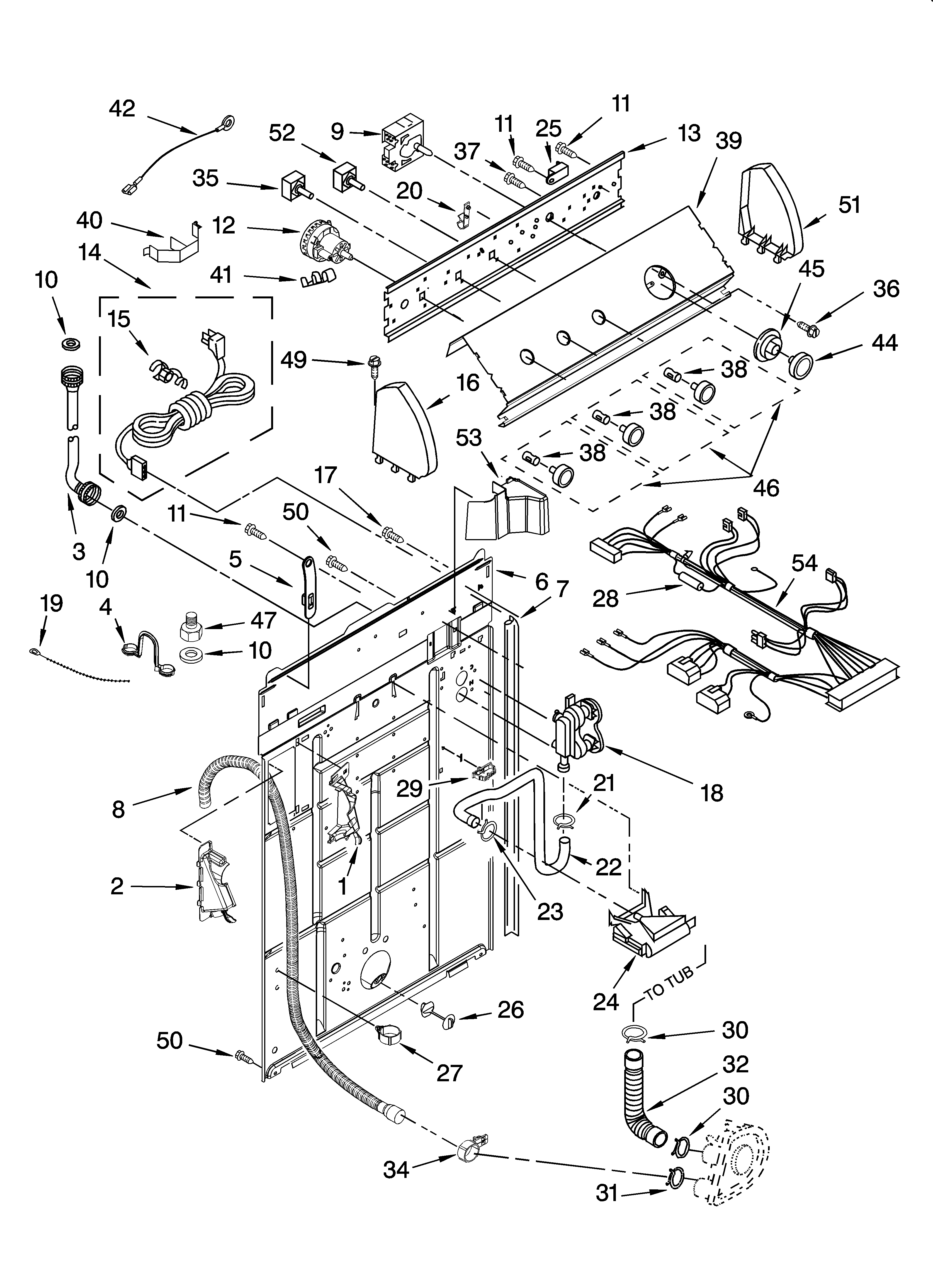 Controls and rear panel parts