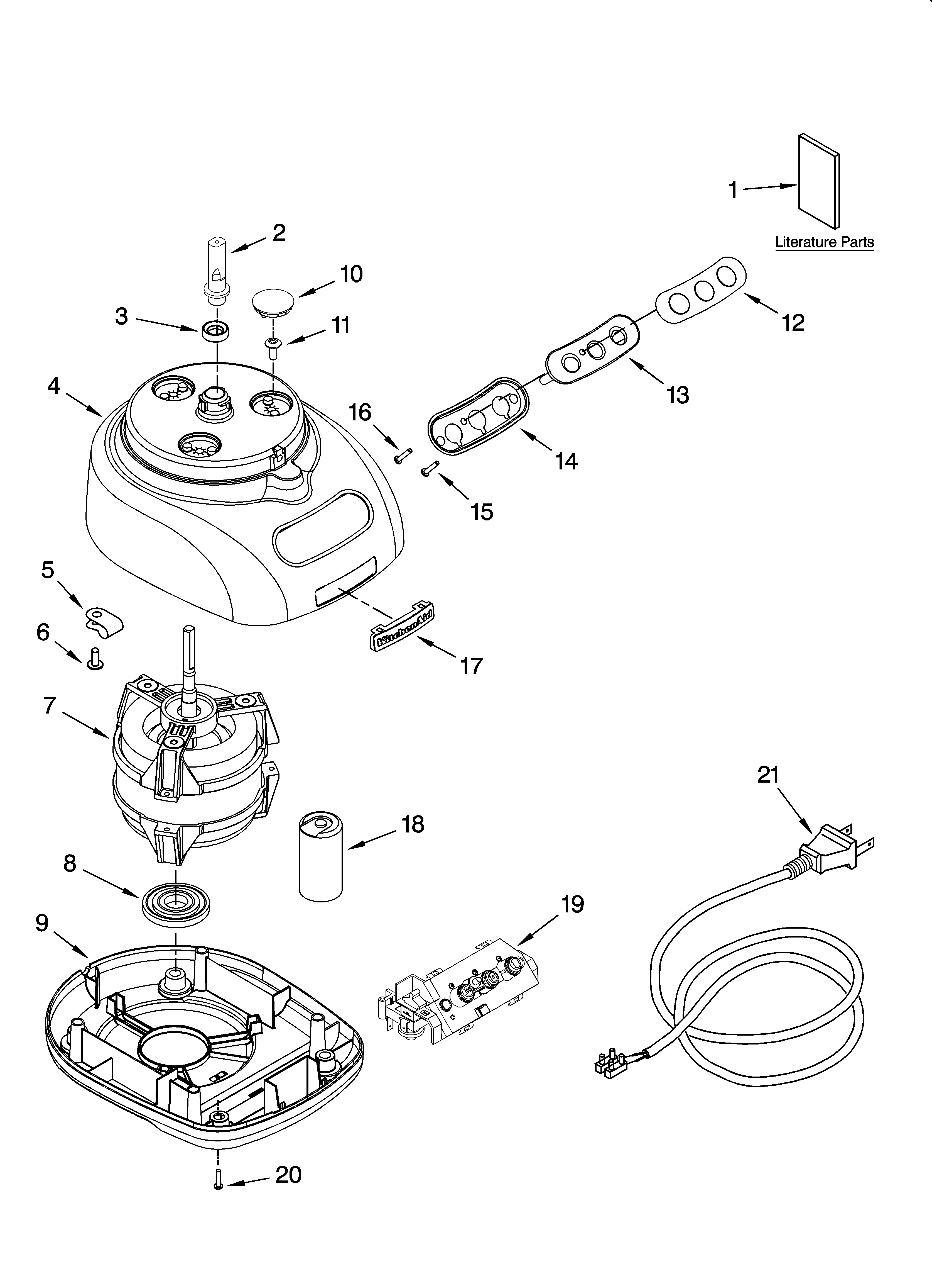 Motor and housing parts