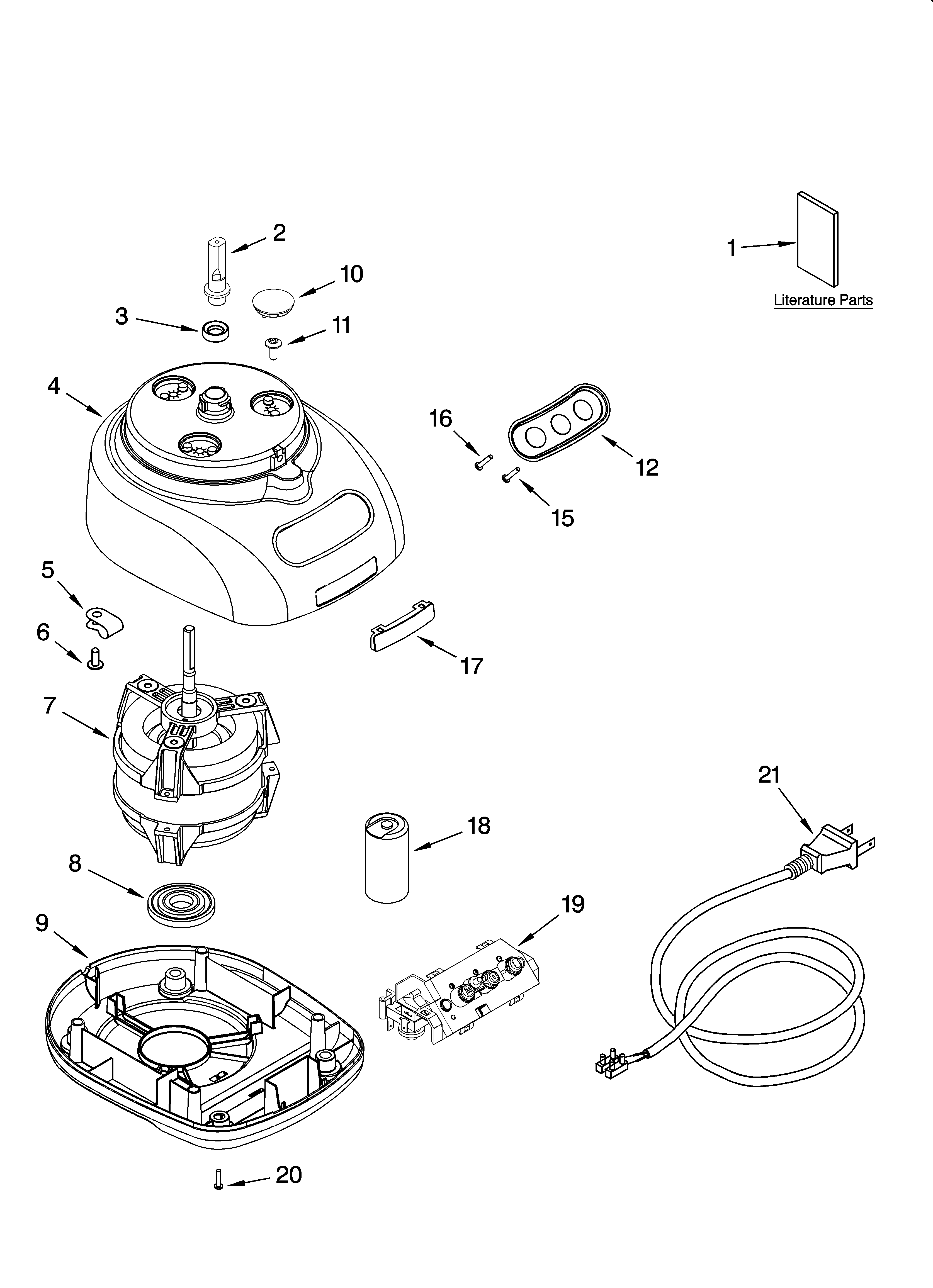 Motor and housing parts