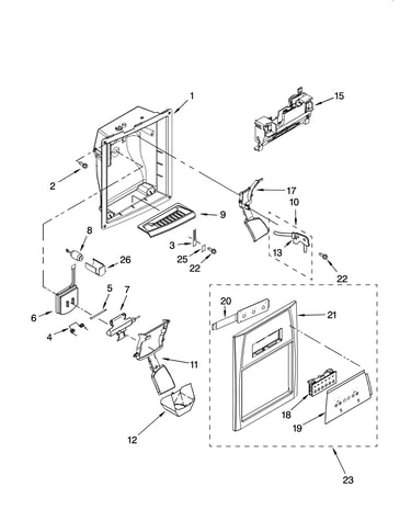 Dispenser front parts