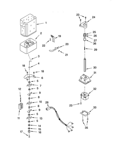 Motor and ice container parts